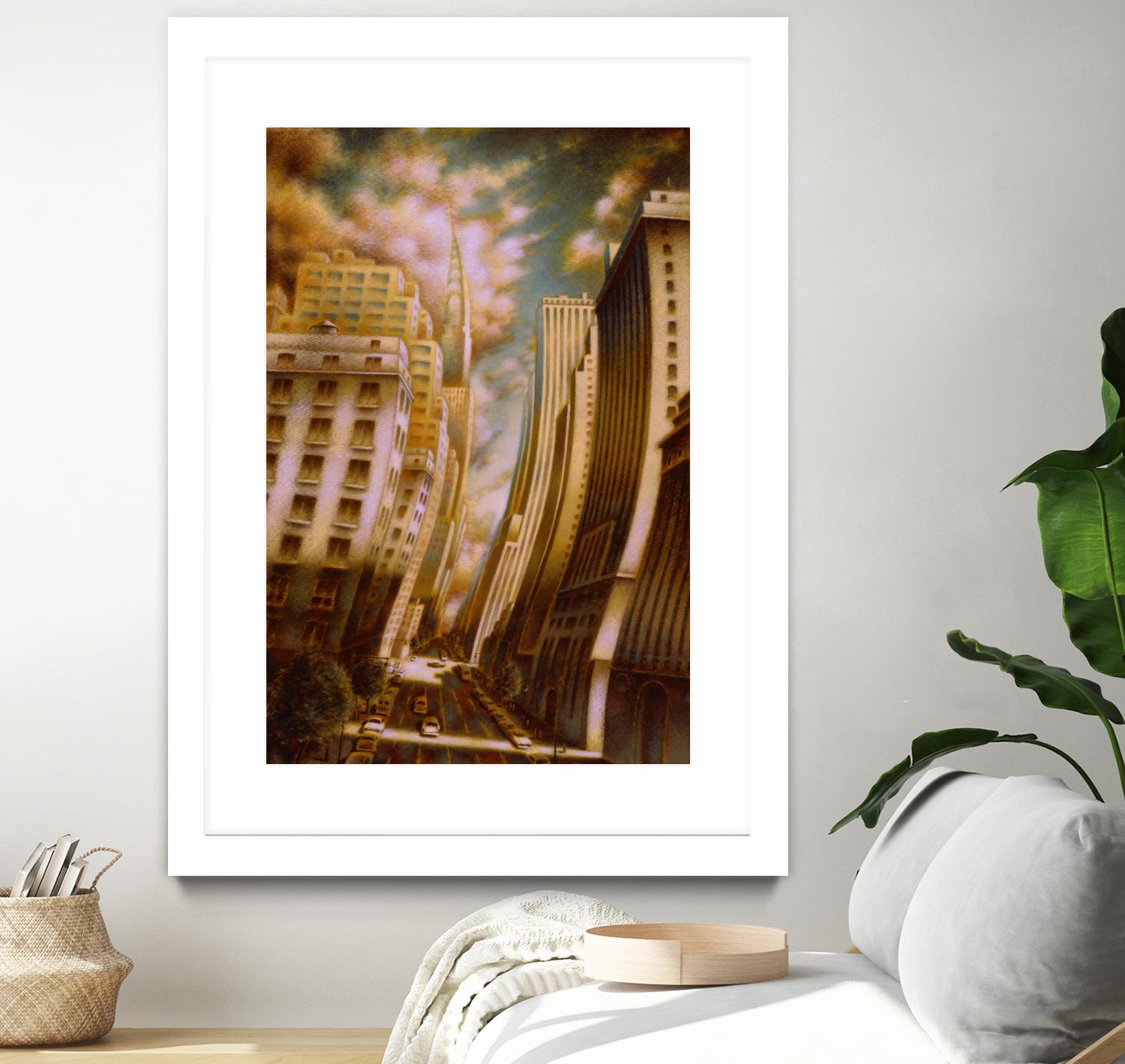 Le Caniveau des ombres fluides by Alain Cardinal on GIANT ART - gold architecture down town