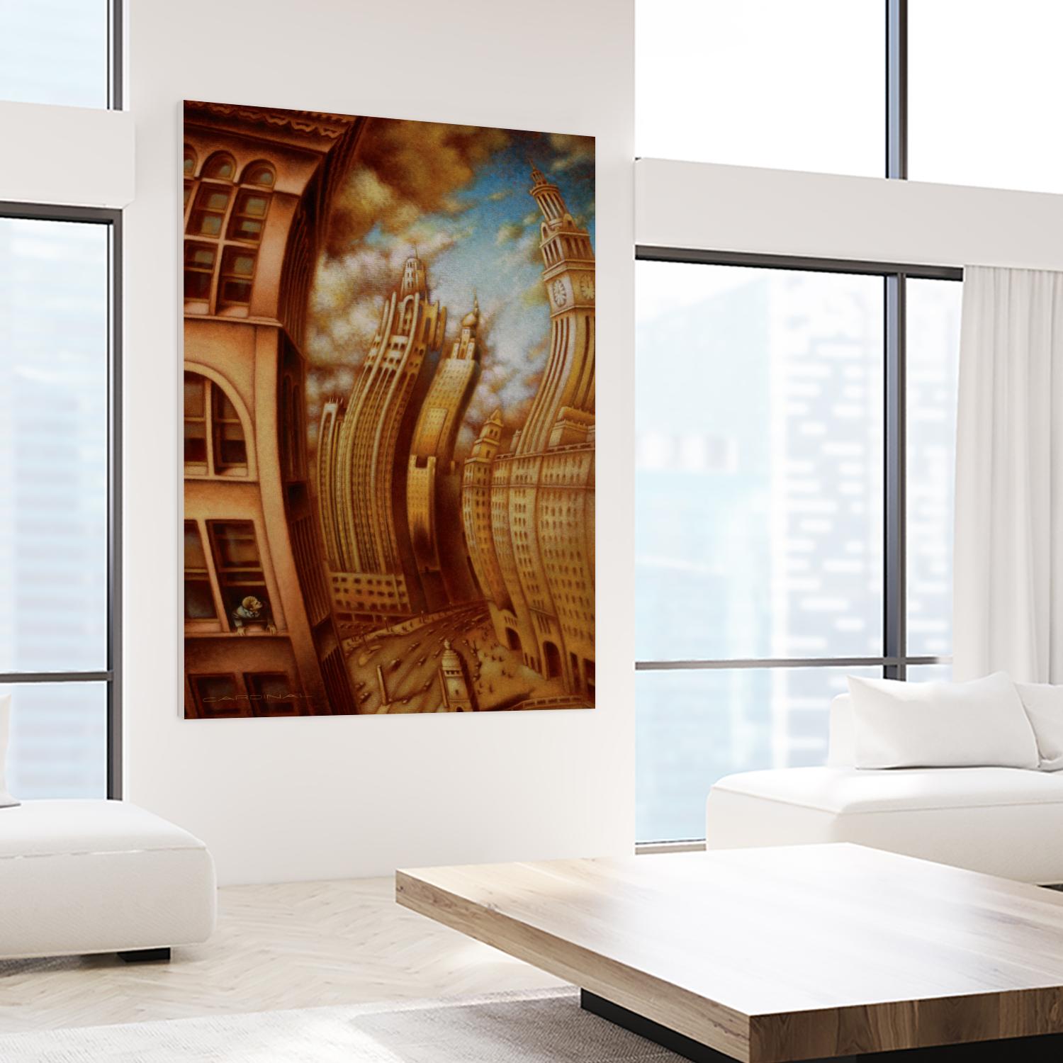 Les ondes seismiques by Alain Cardinal on GIANT ART - gold architecture gratte ciel