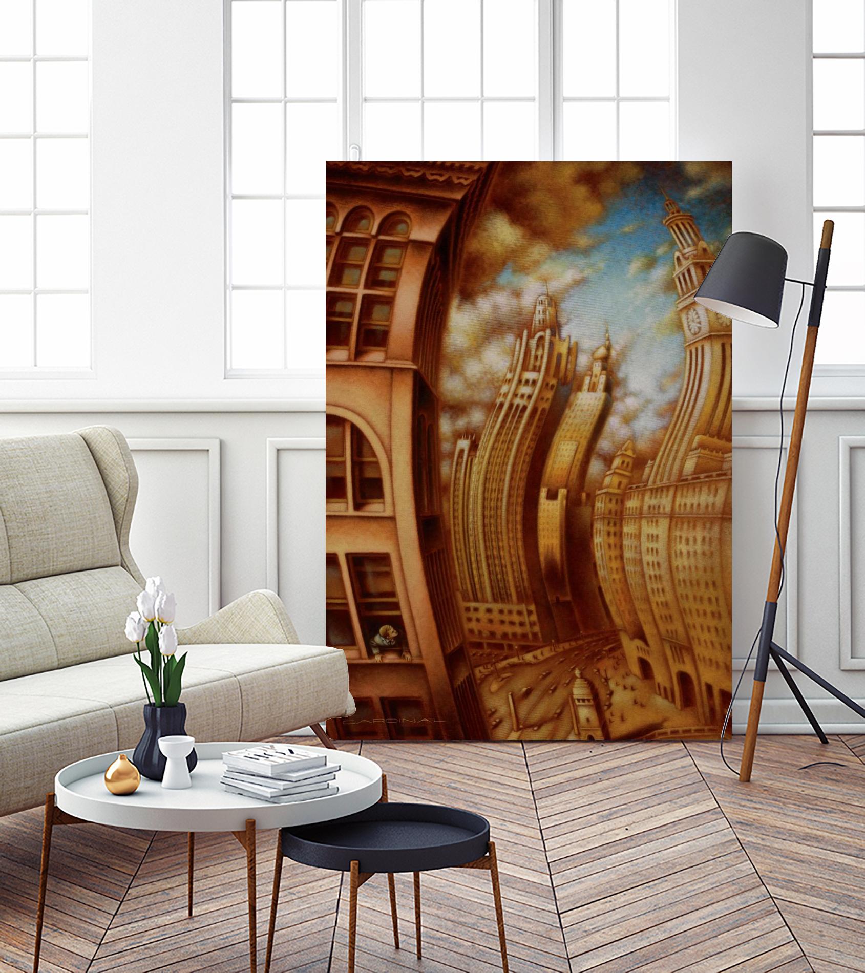 Les ondes seismiques by Alain Cardinal on GIANT ART - gold architecture gratte ciel