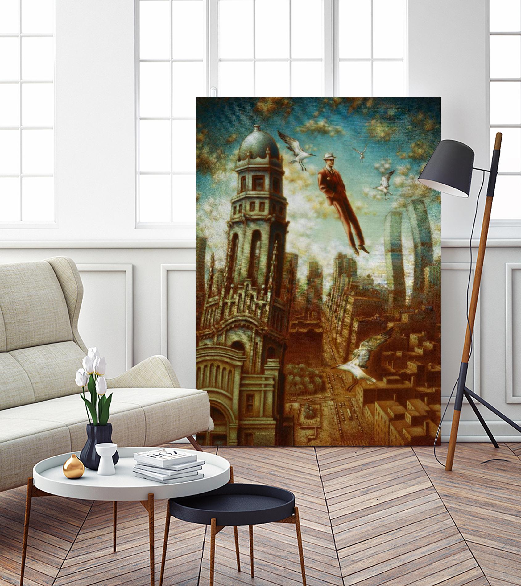 Verticale relative by Alain Cardinal on GIANT ART - gold whimsical mouettes