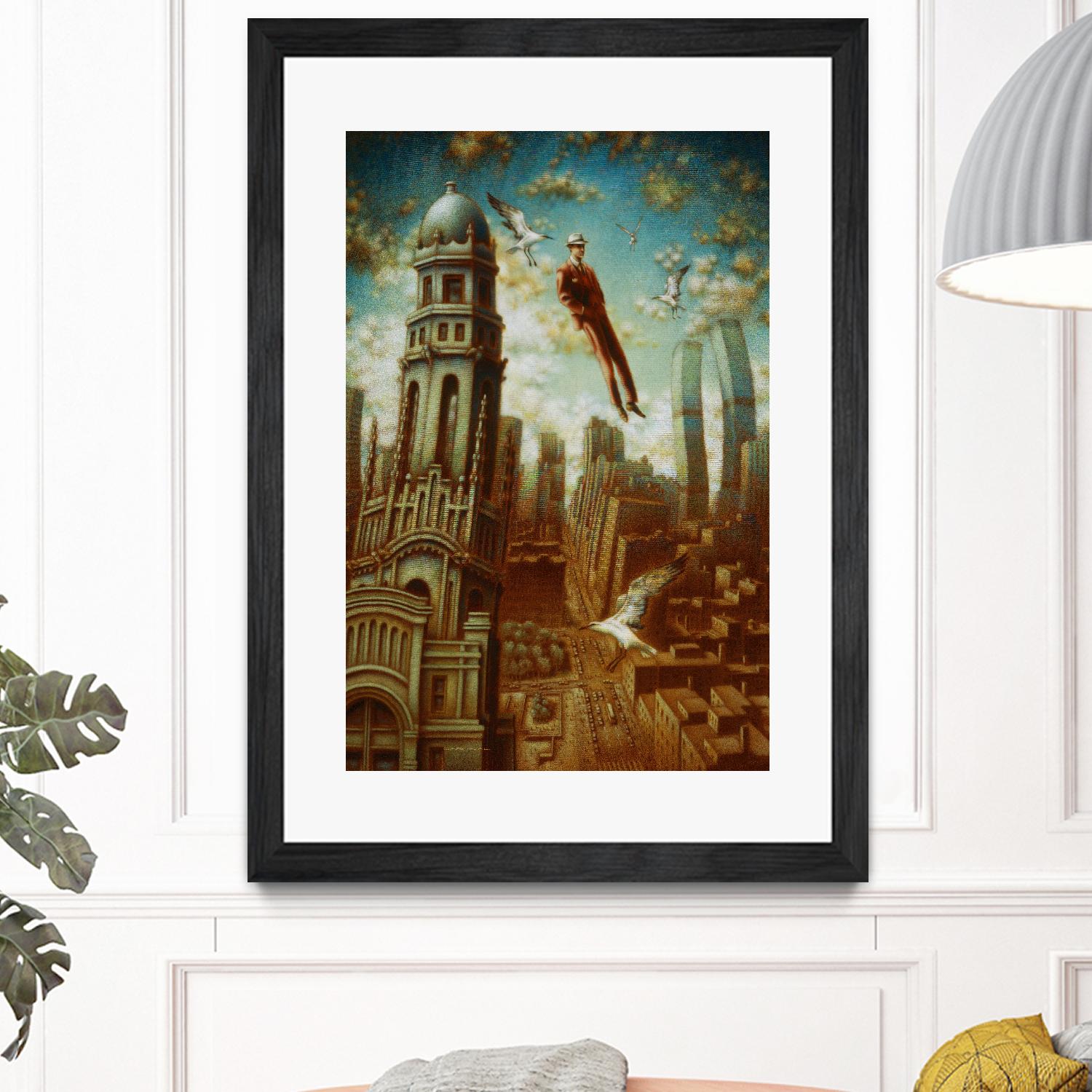 Verticale relative by Alain Cardinal on GIANT ART - gold whimsical mouettes