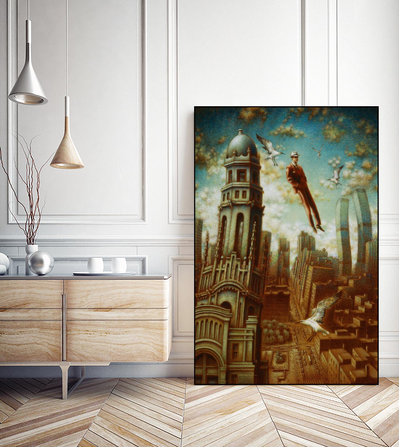 Verticale relative by Alain Cardinal on GIANT ART - gold whimsical mouettes