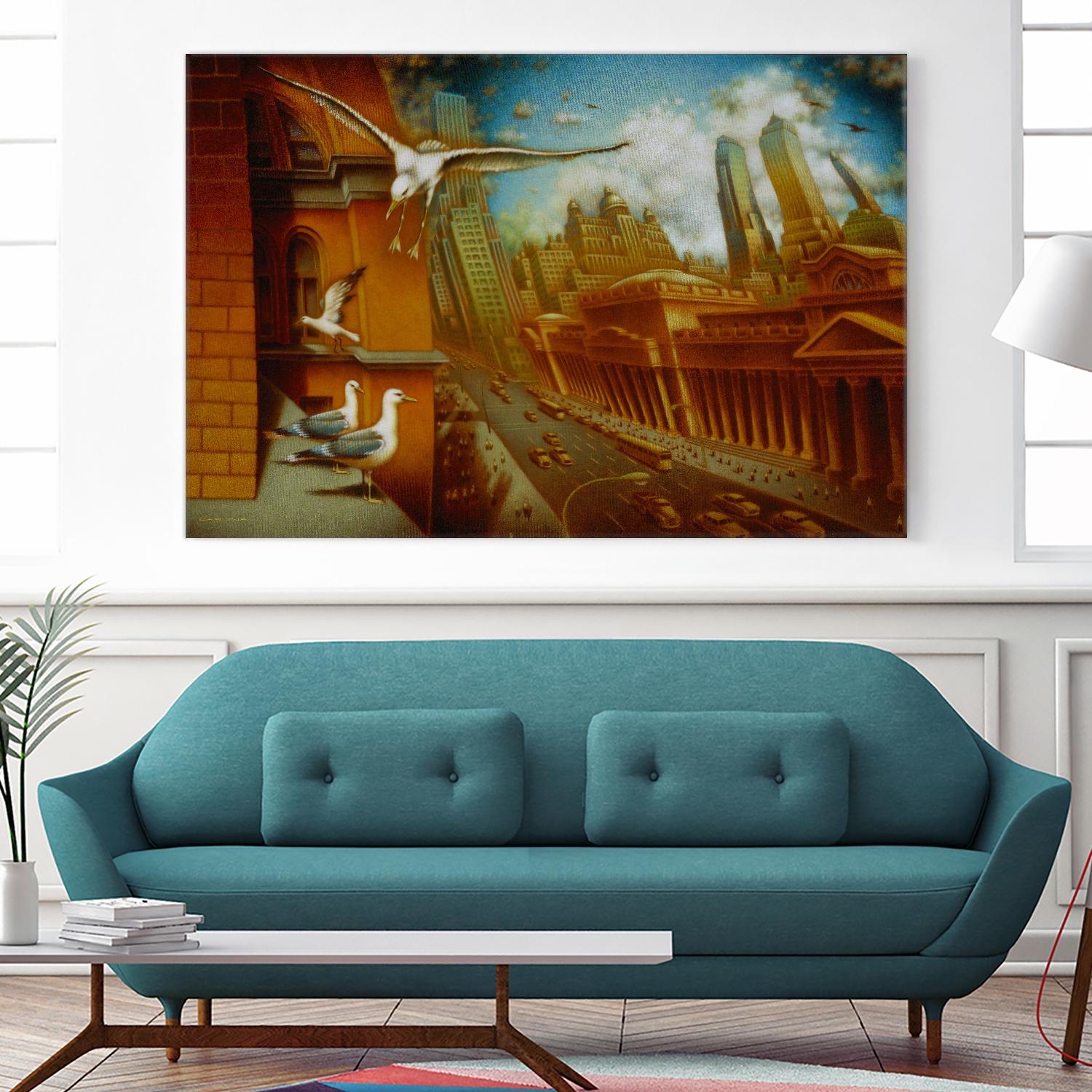 La nouvelle Samarkand by Alain Cardinal on GIANT ART - gold animal mouettes