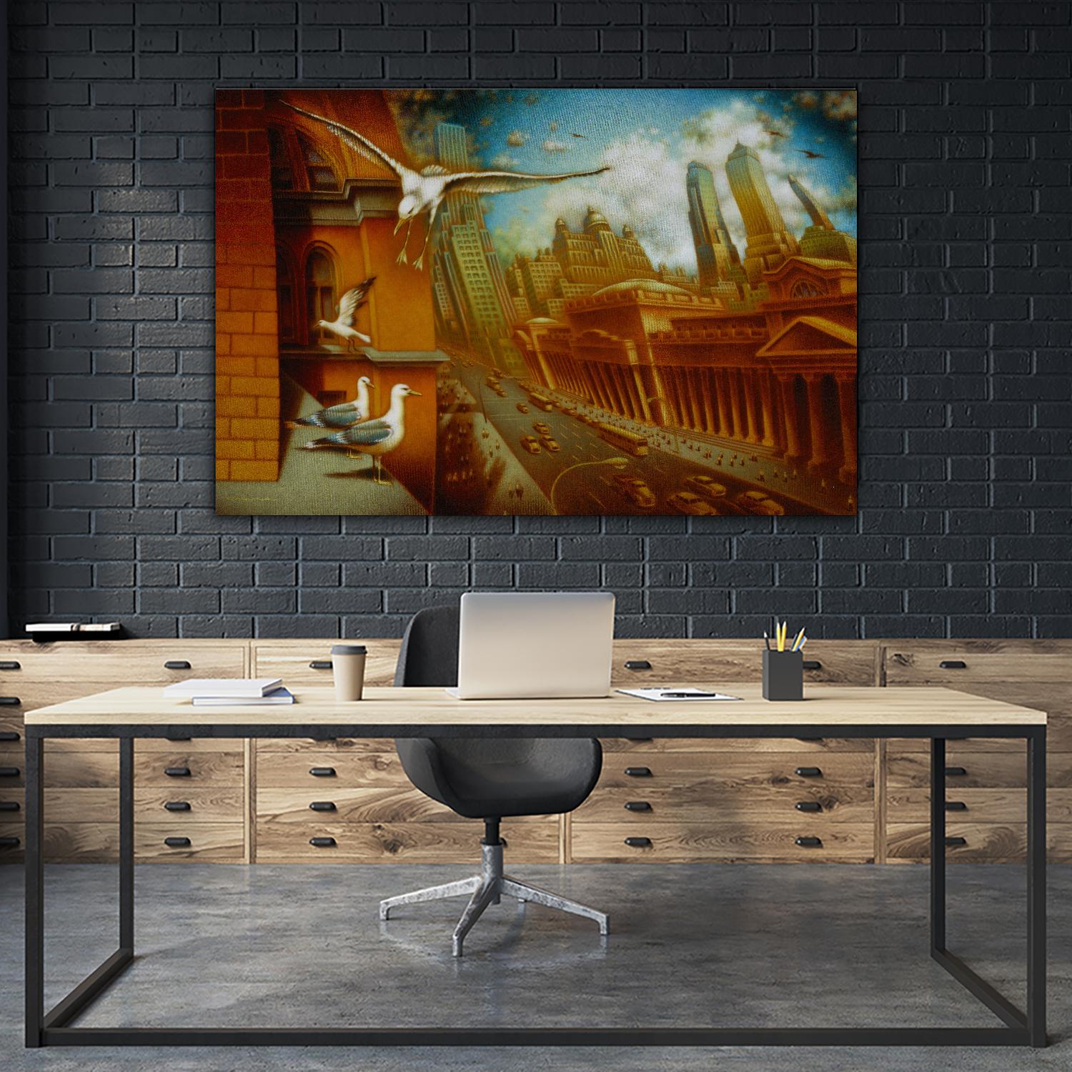 La nouvelle Samarkand by Alain Cardinal on GIANT ART - gold animal mouettes