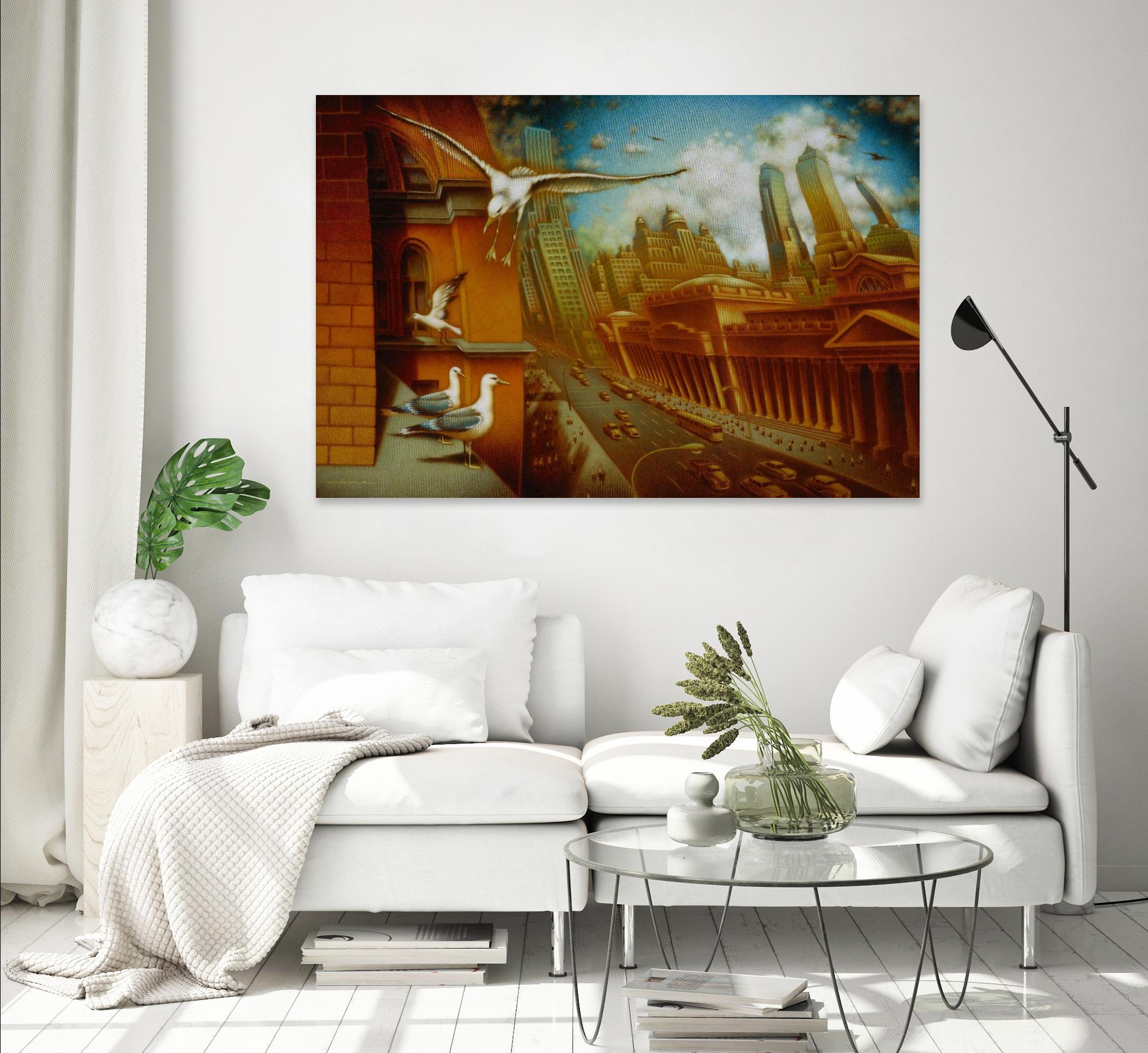 La nouvelle Samarkand by Alain Cardinal on GIANT ART - gold animal mouettes