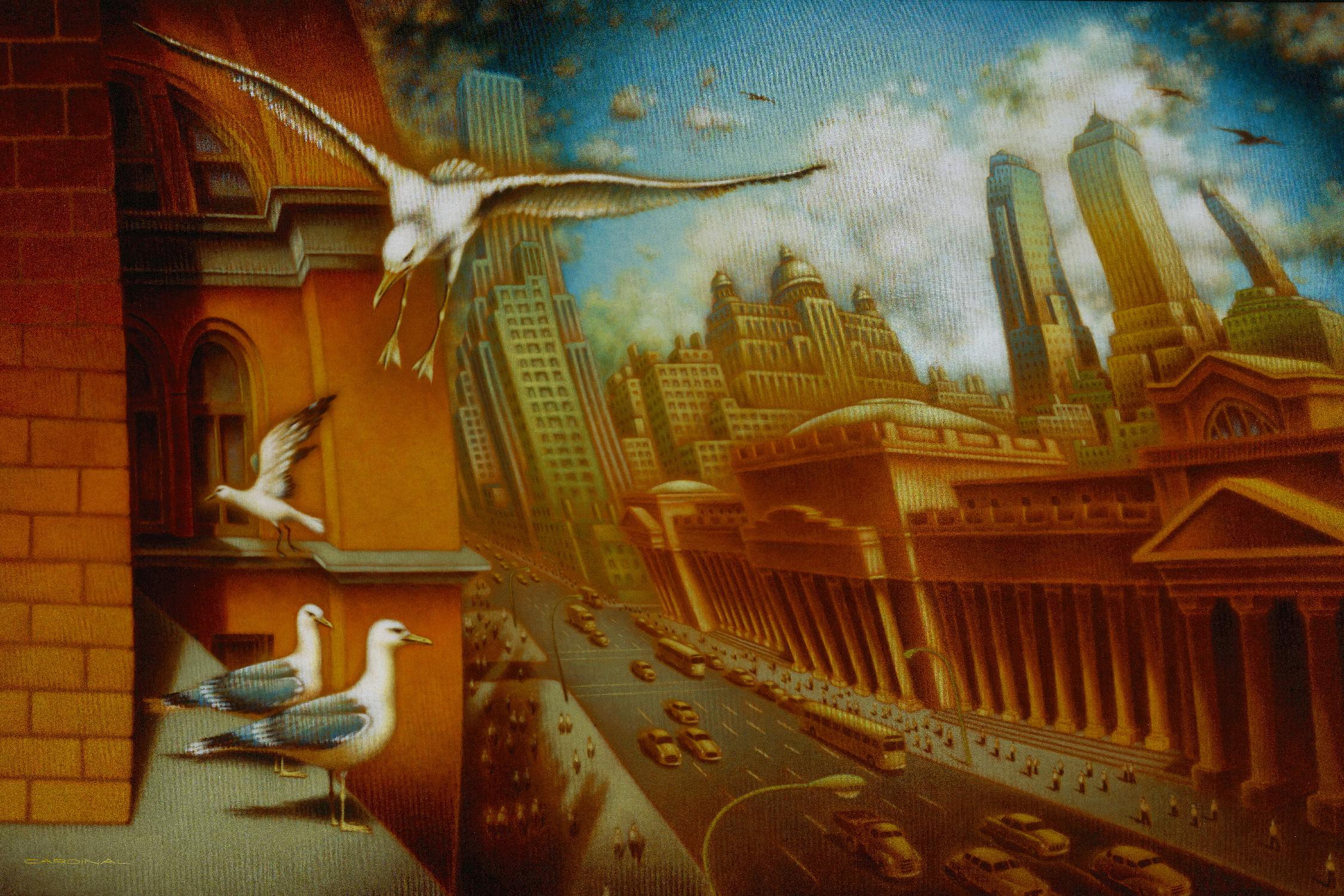 La nouvelle Samarkand by Alain Cardinal on GIANT ART - gold animal mouettes