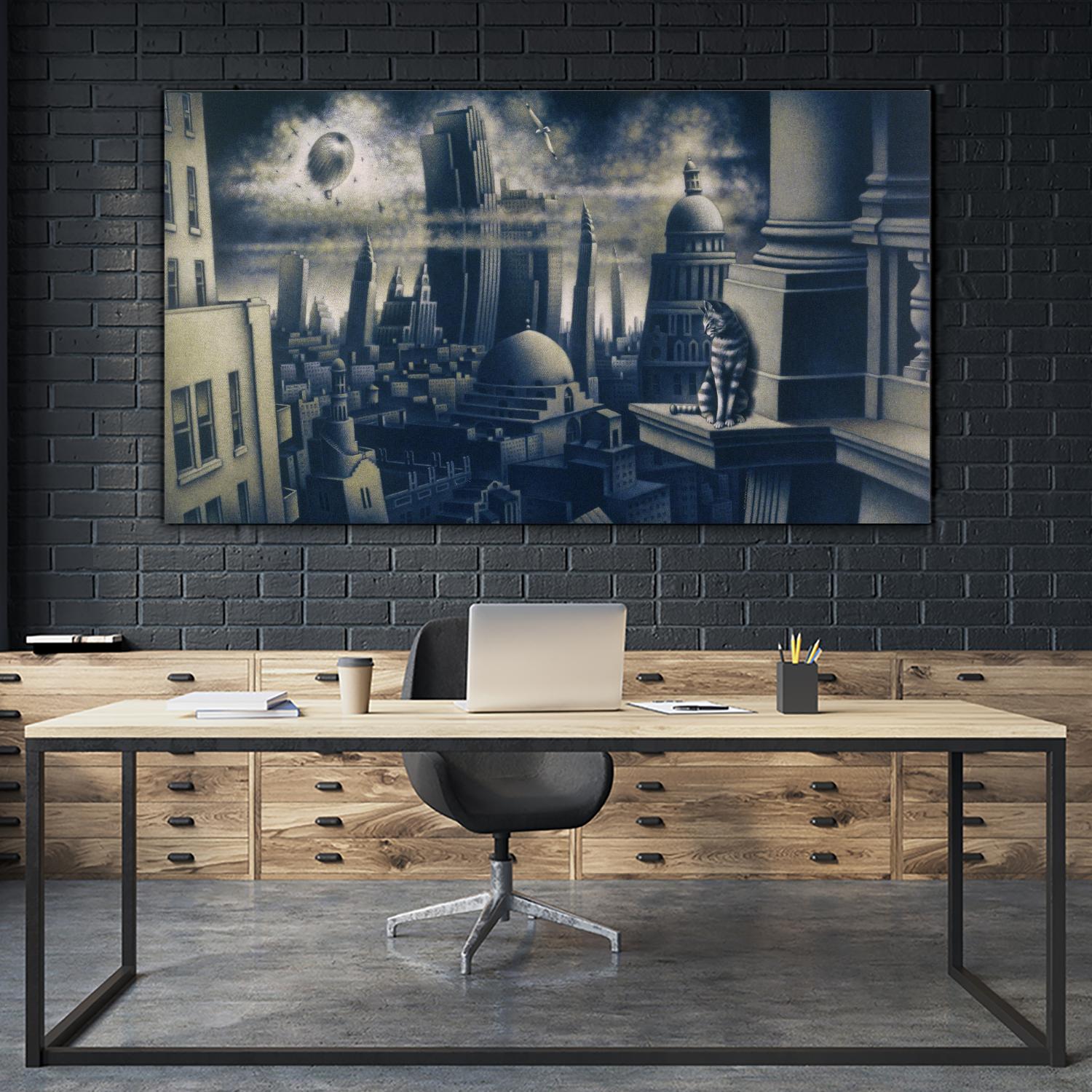 Chat de Cheshire by Alain Cardinal on GIANT ART - black whimsical imaginaire