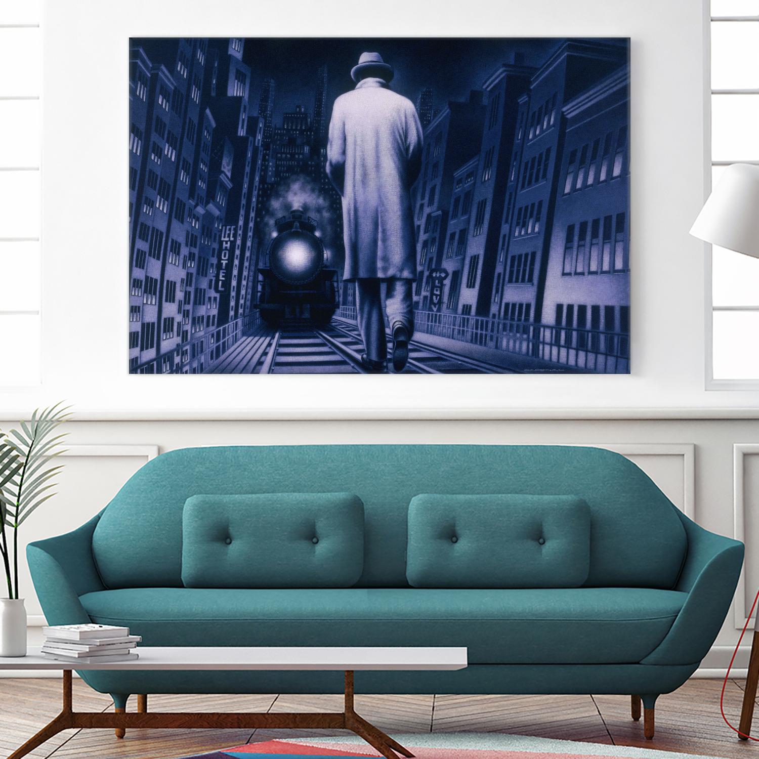 Narco Analyse by Alain Cardinal on GIANT ART - blue figurative ville