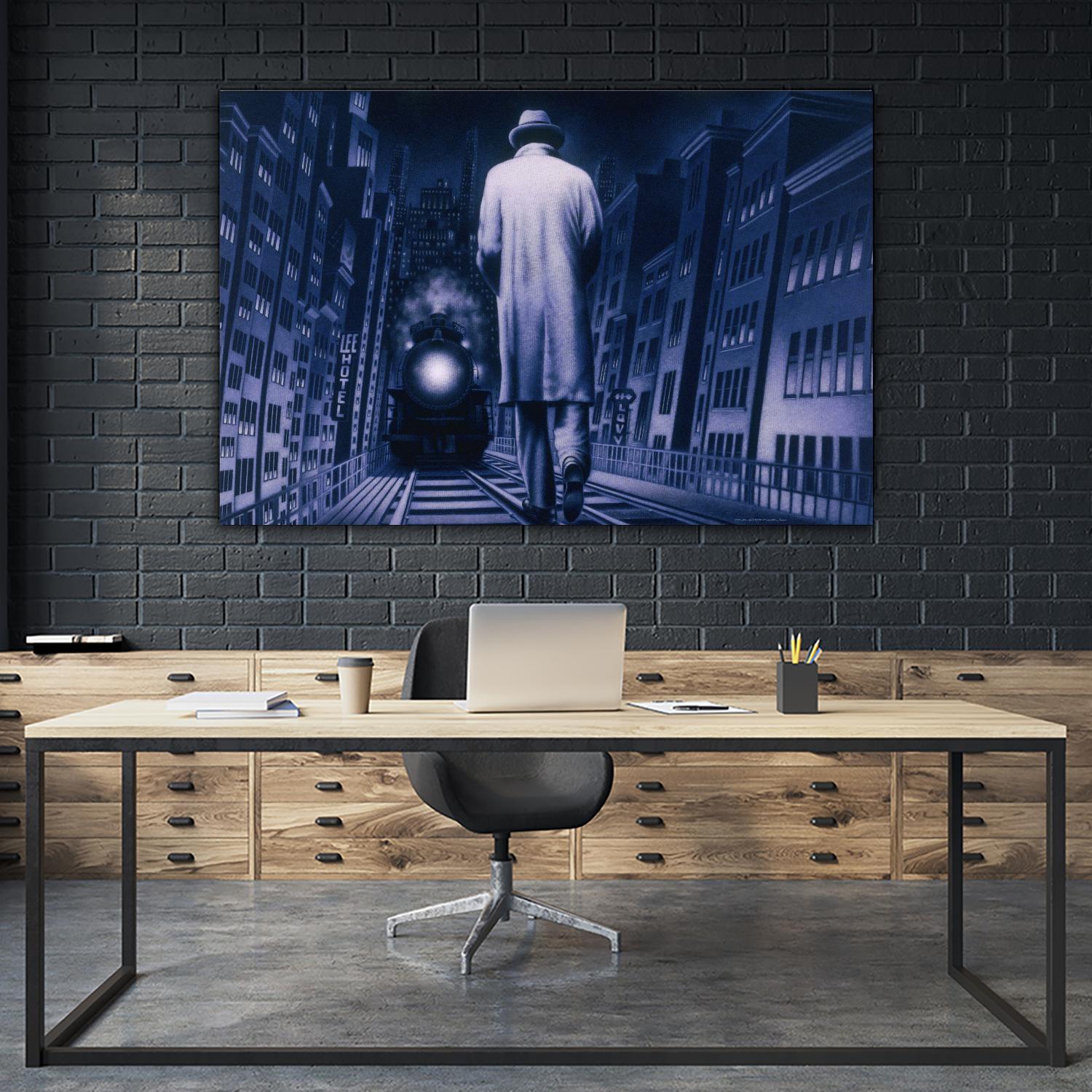 Narco Analyse by Alain Cardinal on GIANT ART - blue figurative ville