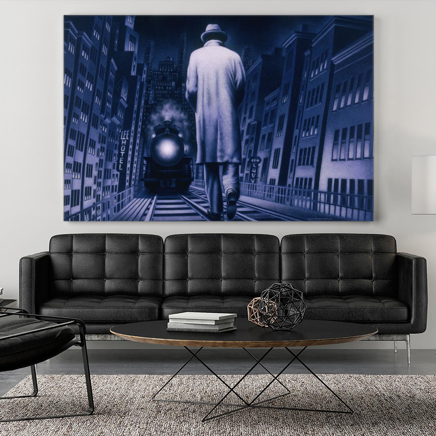 Narco Analyse by Alain Cardinal on GIANT ART - blue figurative ville