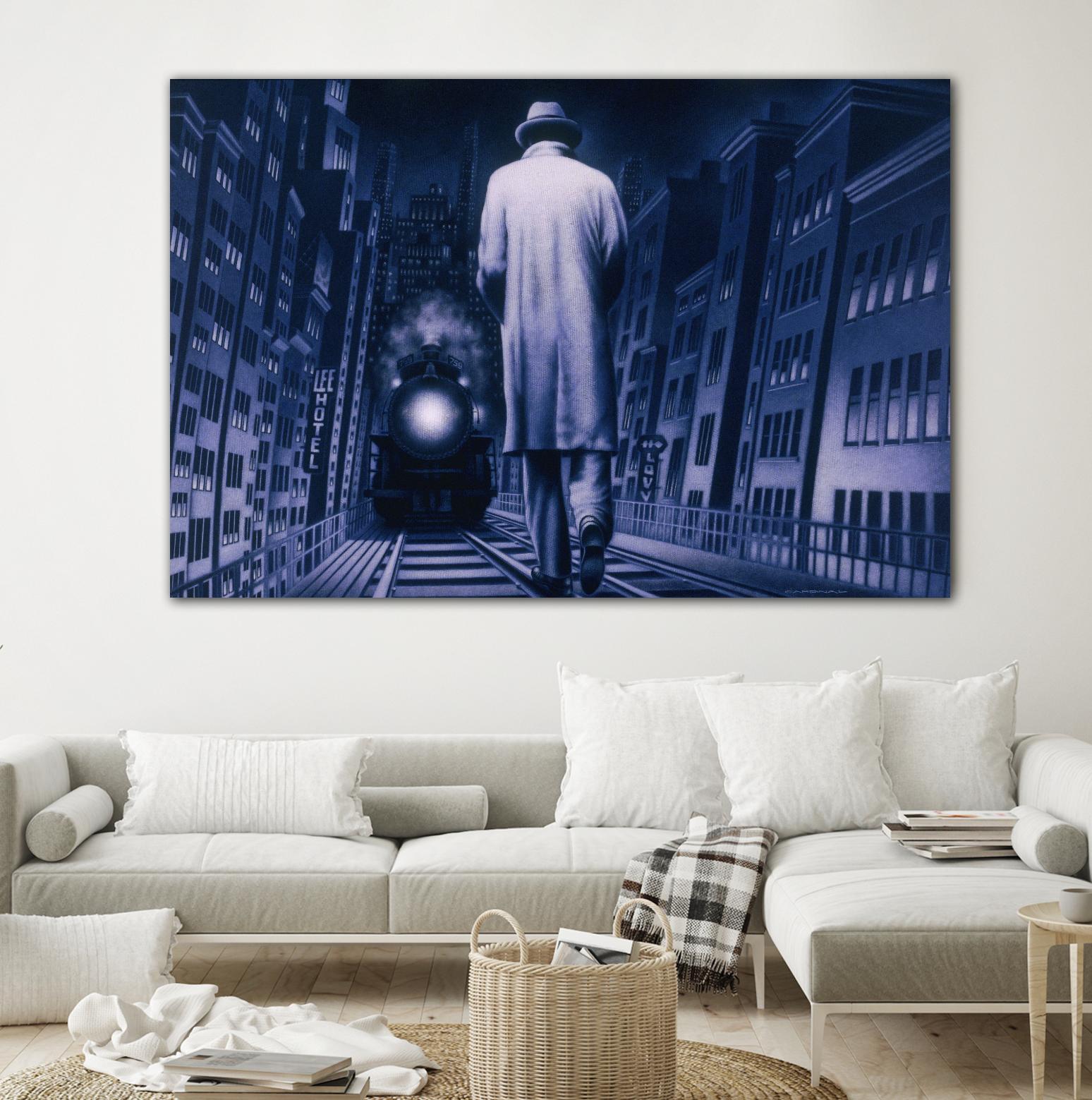 Narco Analyse by Alain Cardinal on GIANT ART - blue figurative ville