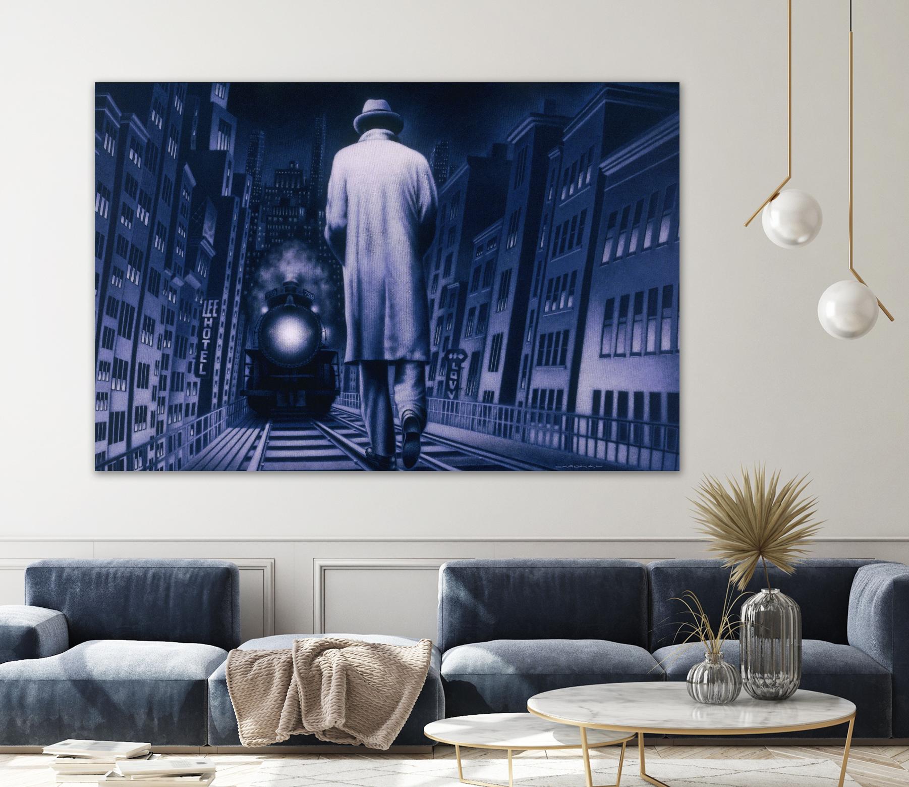 Narco Analyse by Alain Cardinal on GIANT ART - blue figurative ville