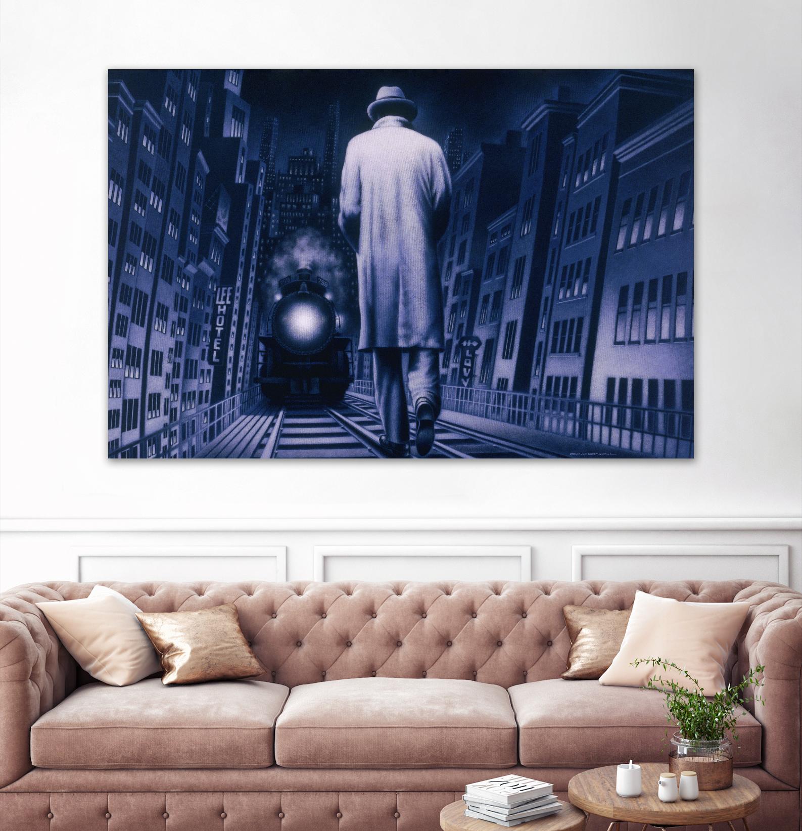 Narco Analyse by Alain Cardinal on GIANT ART - blue figurative ville