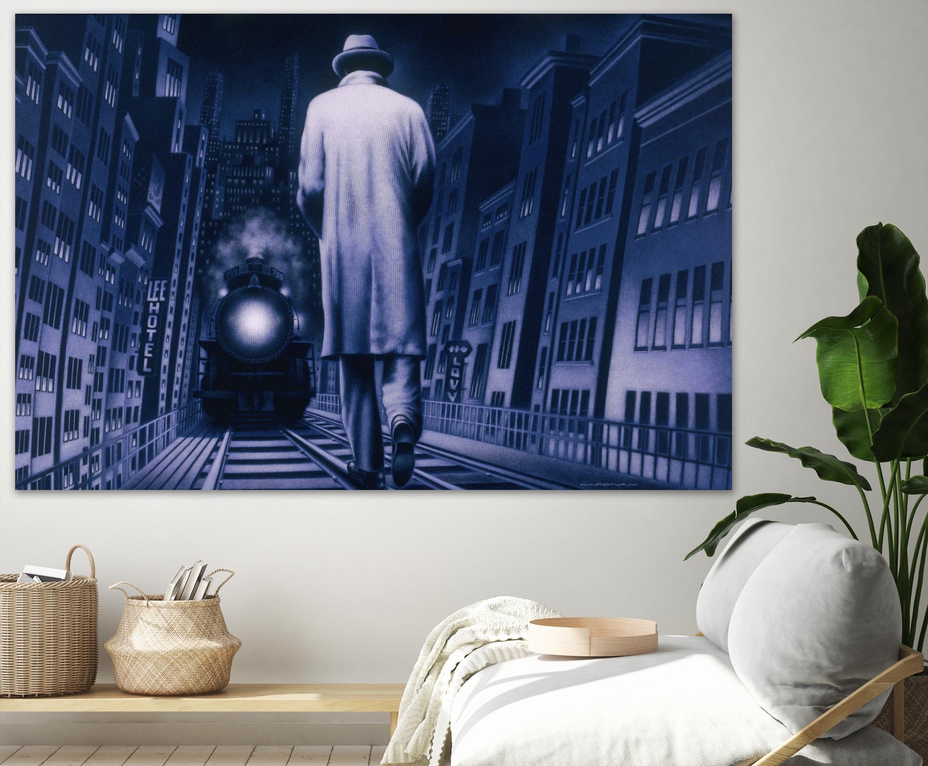 Narco Analyse by Alain Cardinal on GIANT ART - blue figurative ville