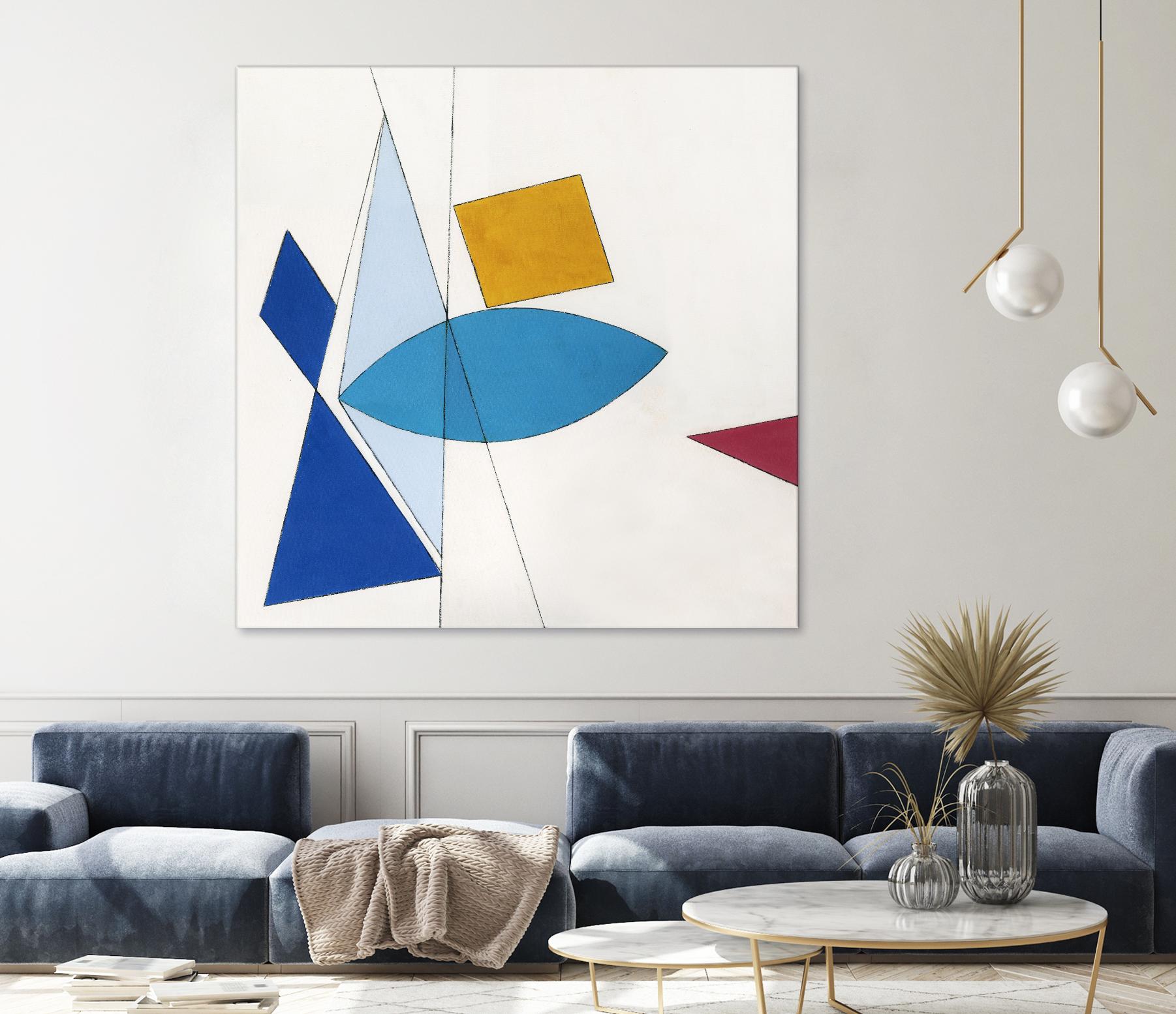 Happy by Diane Lambin on GIANT ART - white shapes triangles
