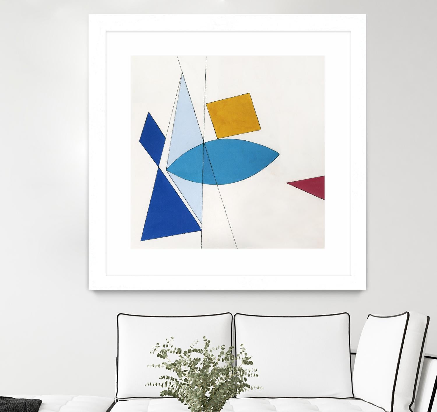 Happy by Diane Lambin on GIANT ART - white shapes triangles