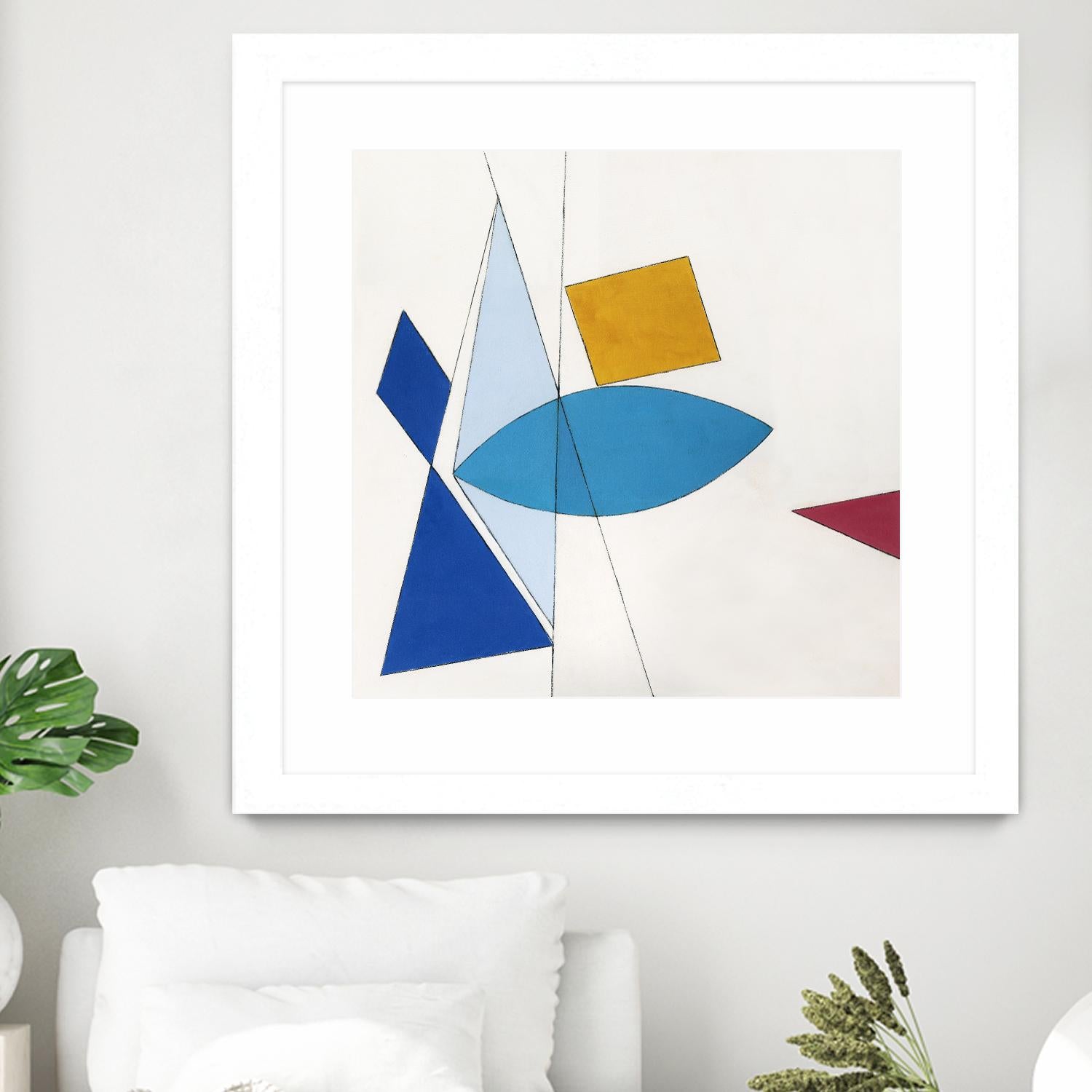 Happy by Diane Lambin on GIANT ART - white shapes triangles