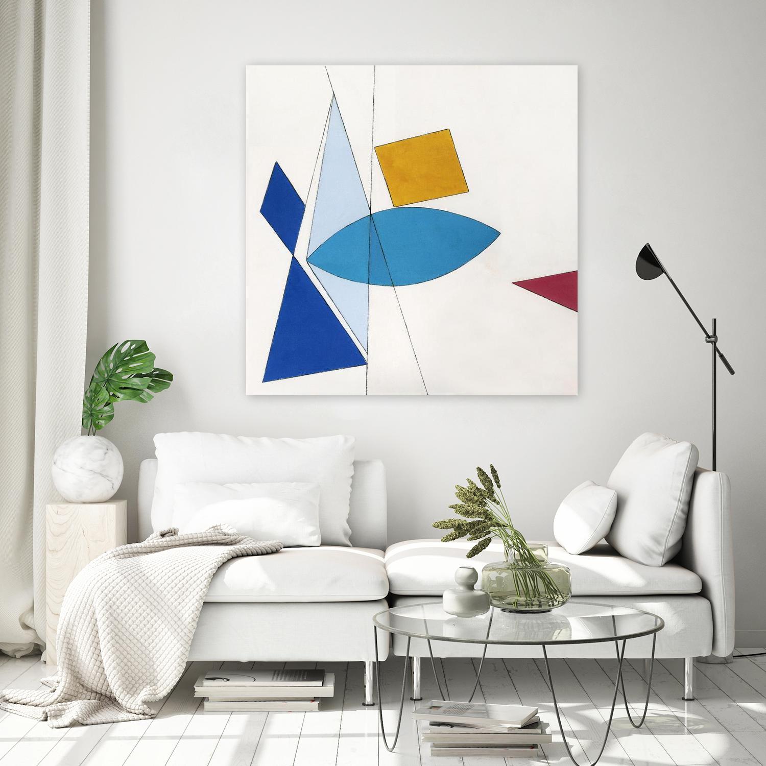 Happy by Diane Lambin on GIANT ART - white shapes triangles