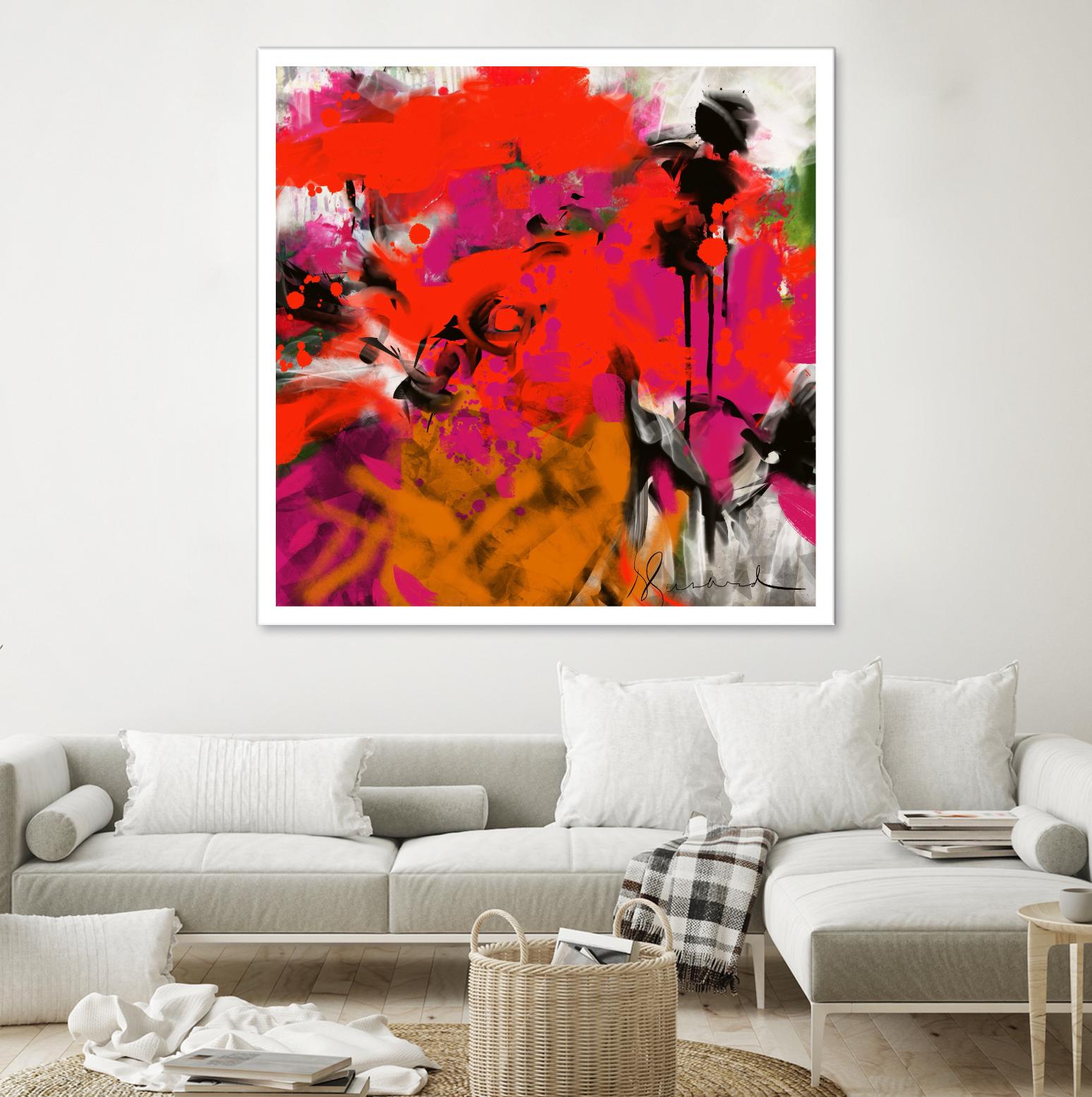 Joy by Doris Savard on GIANT ART - red digital fleurs contemporaines