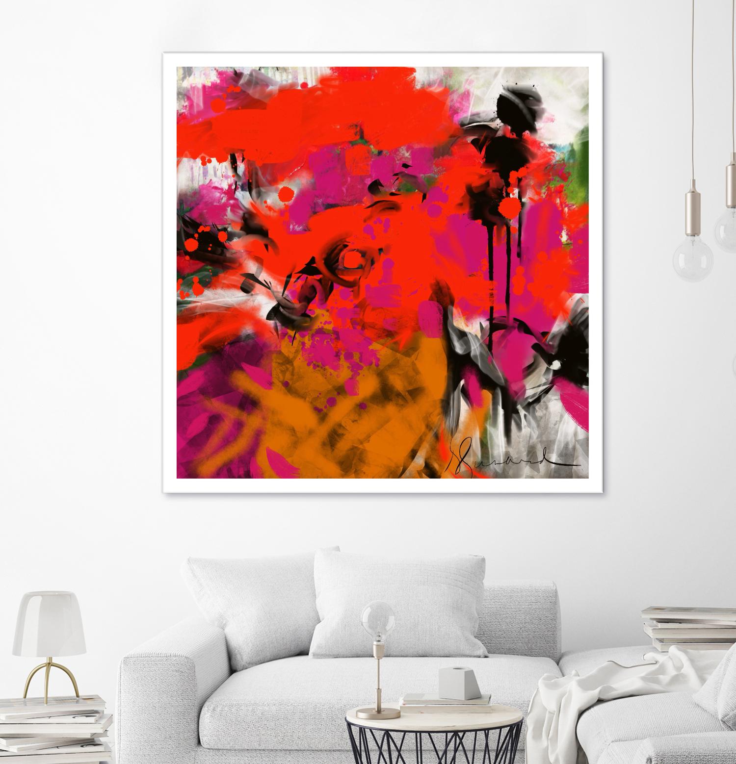 Joy by Doris Savard on GIANT ART - red digital fleurs contemporaines