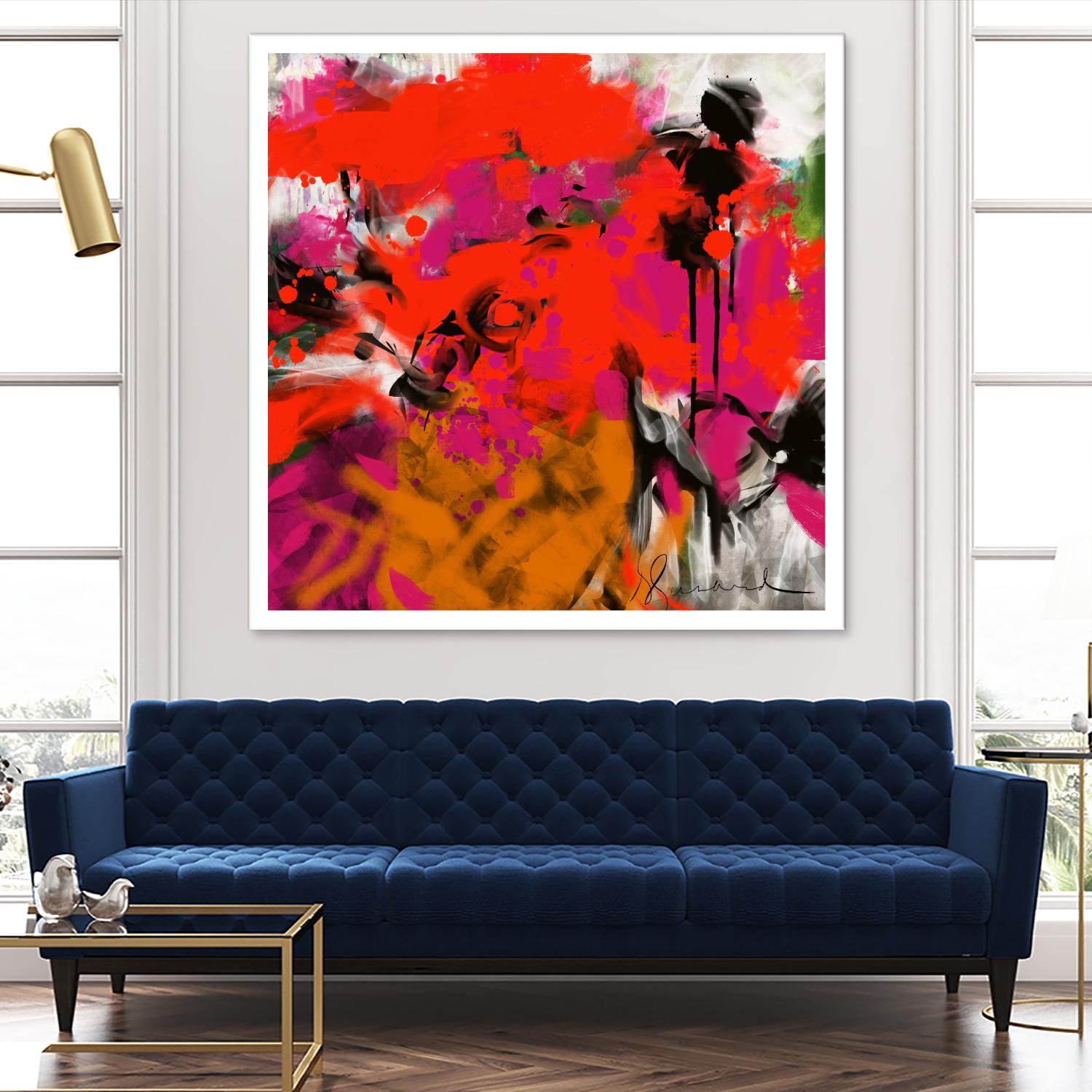 Joy by Doris Savard on GIANT ART - red digital fleurs contemporaines
