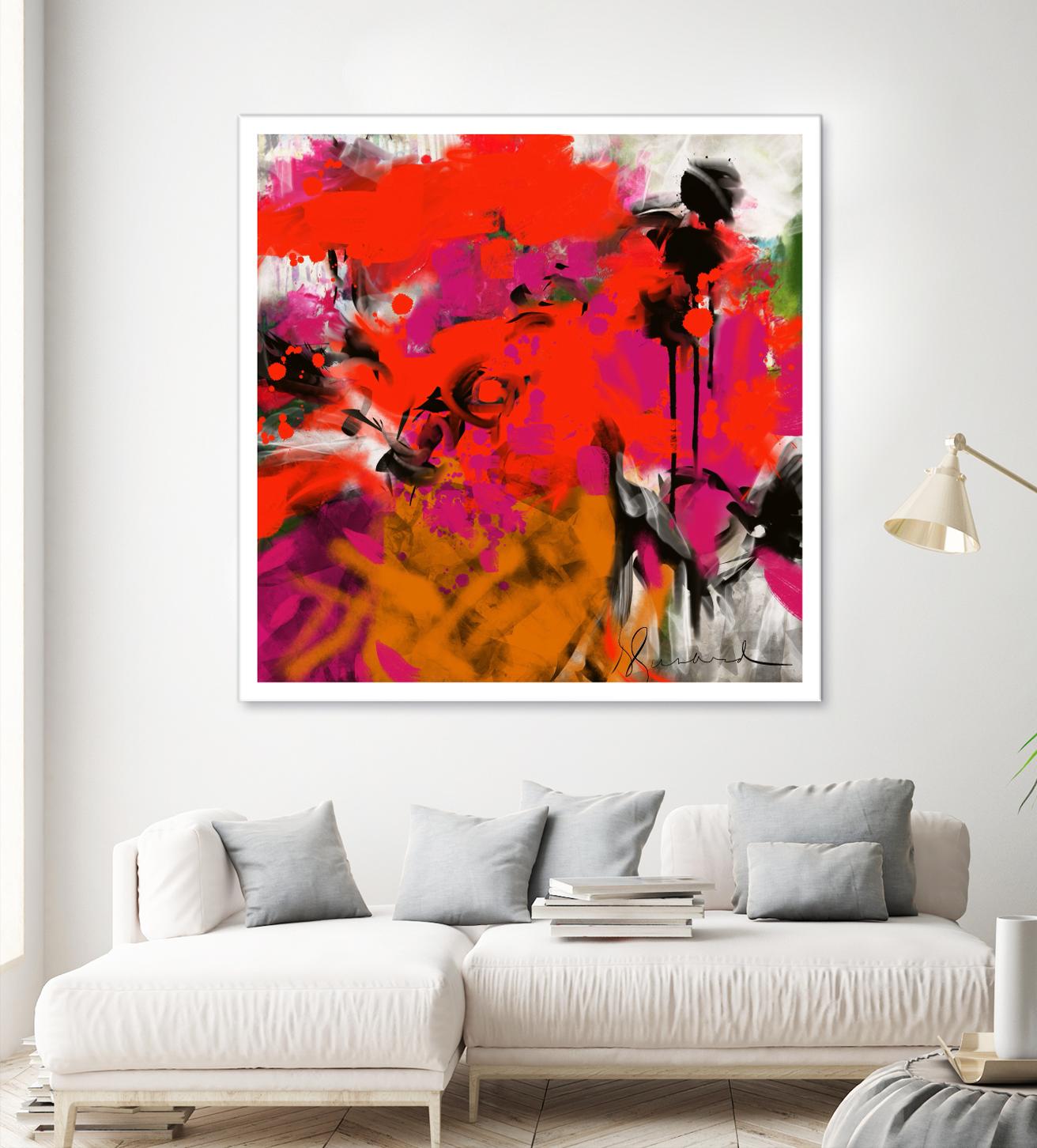 Joy by Doris Savard on GIANT ART - red digital fleurs contemporaines