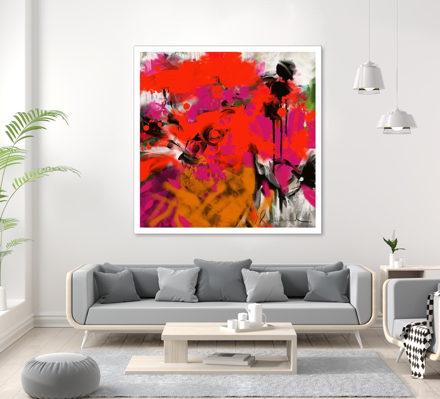 Joy by Doris Savard on GIANT ART - red digital fleurs contemporaines
