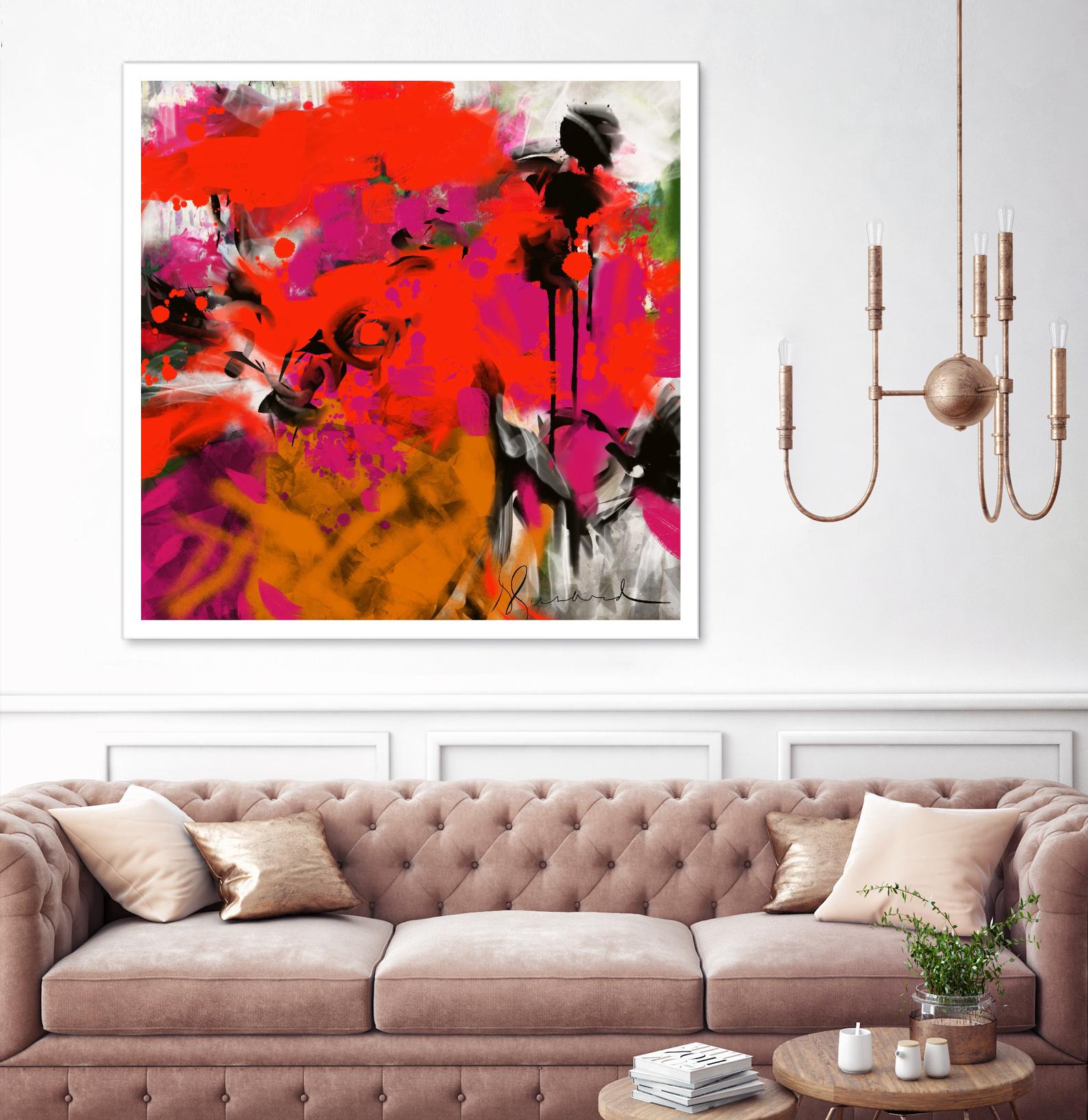 Joy by Doris Savard on GIANT ART - red digital fleurs contemporaines