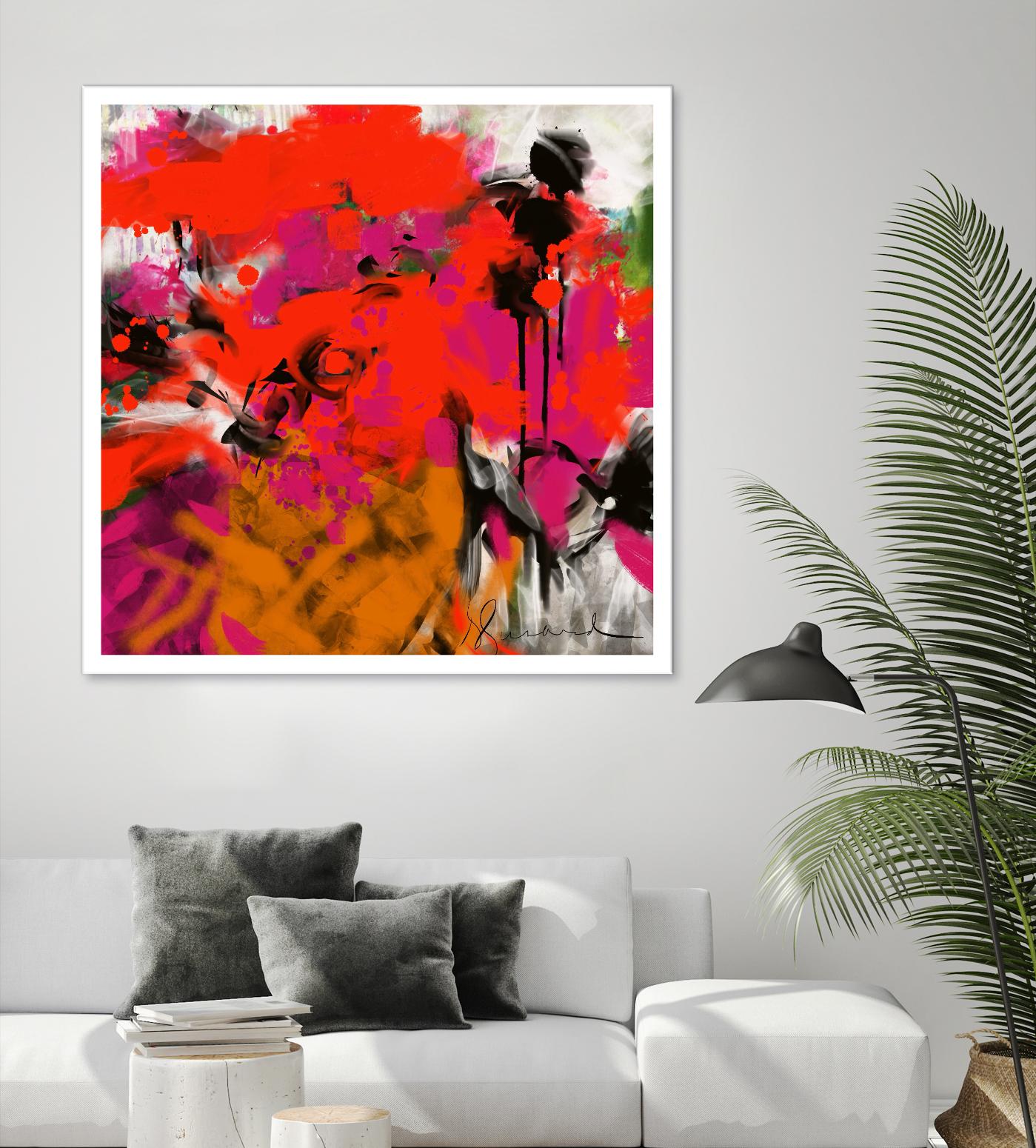 Joy by Doris Savard on GIANT ART - red digital fleurs contemporaines