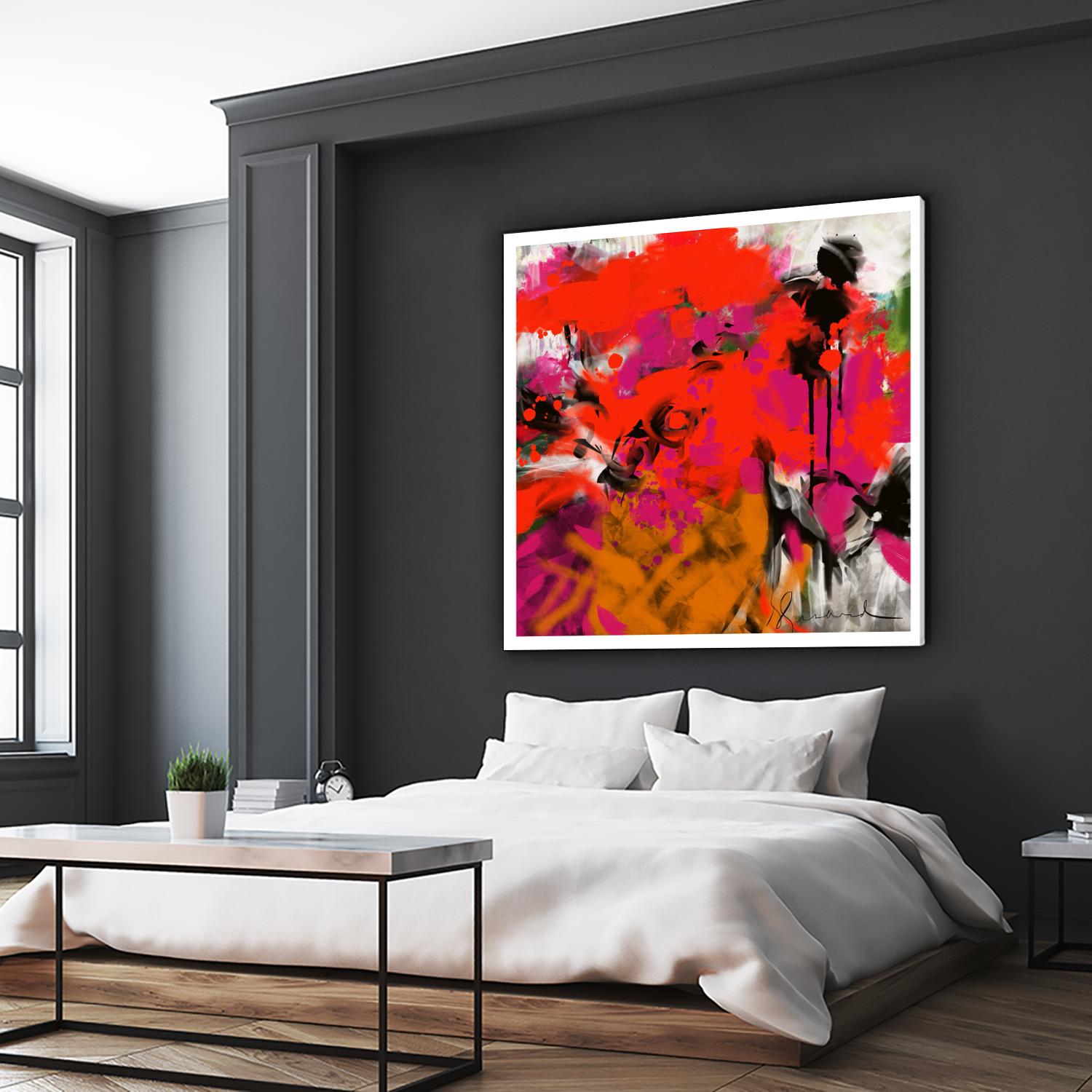 Joy by Doris Savard on GIANT ART - red digital fleurs contemporaines