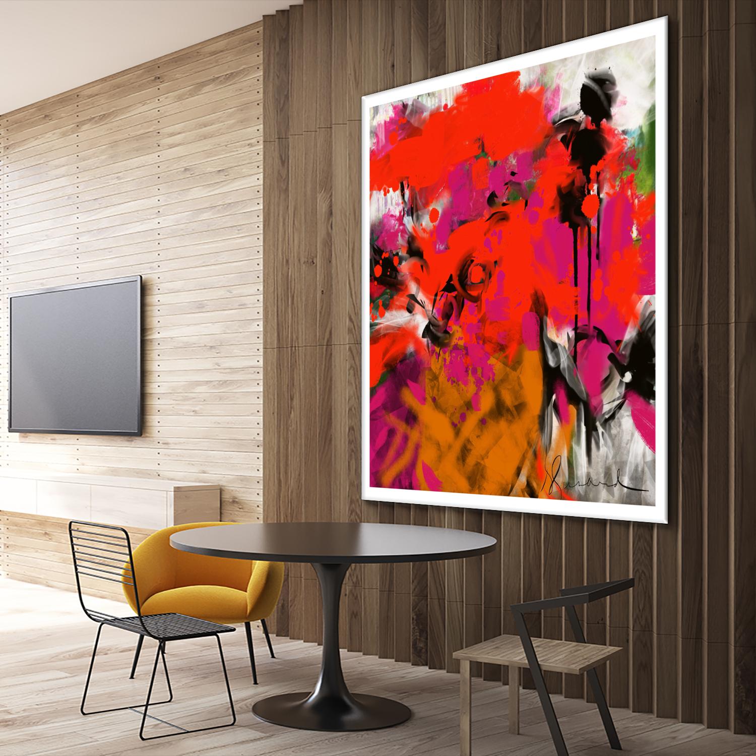 Joy by Doris Savard on GIANT ART - red digital fleurs contemporaines