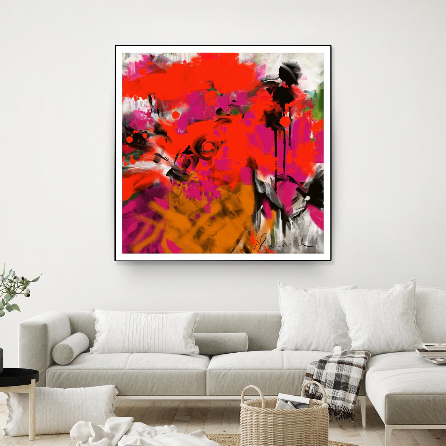 Joy by Doris Savard on GIANT ART - red digital fleurs contemporaines