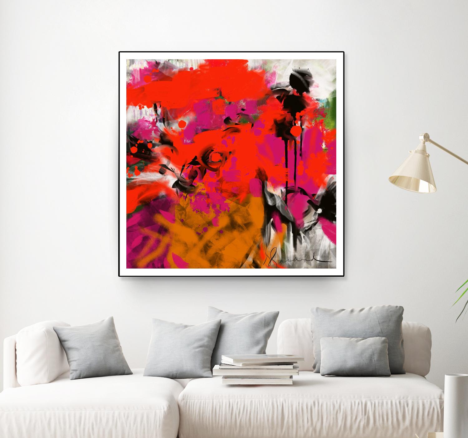 Joy by Doris Savard on GIANT ART - red digital fleurs contemporaines