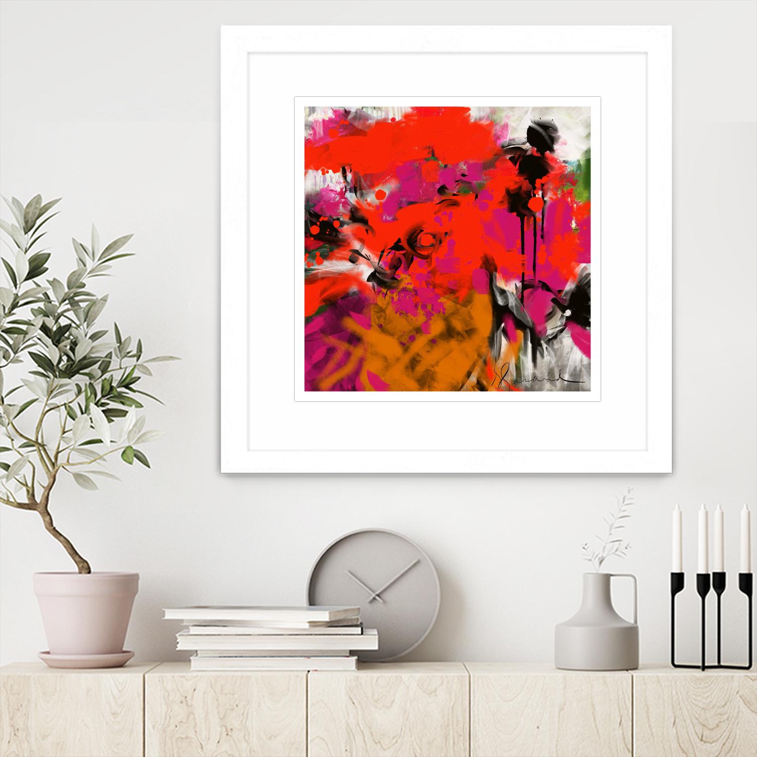 Joy by Doris Savard on GIANT ART - red digital fleurs contemporaines