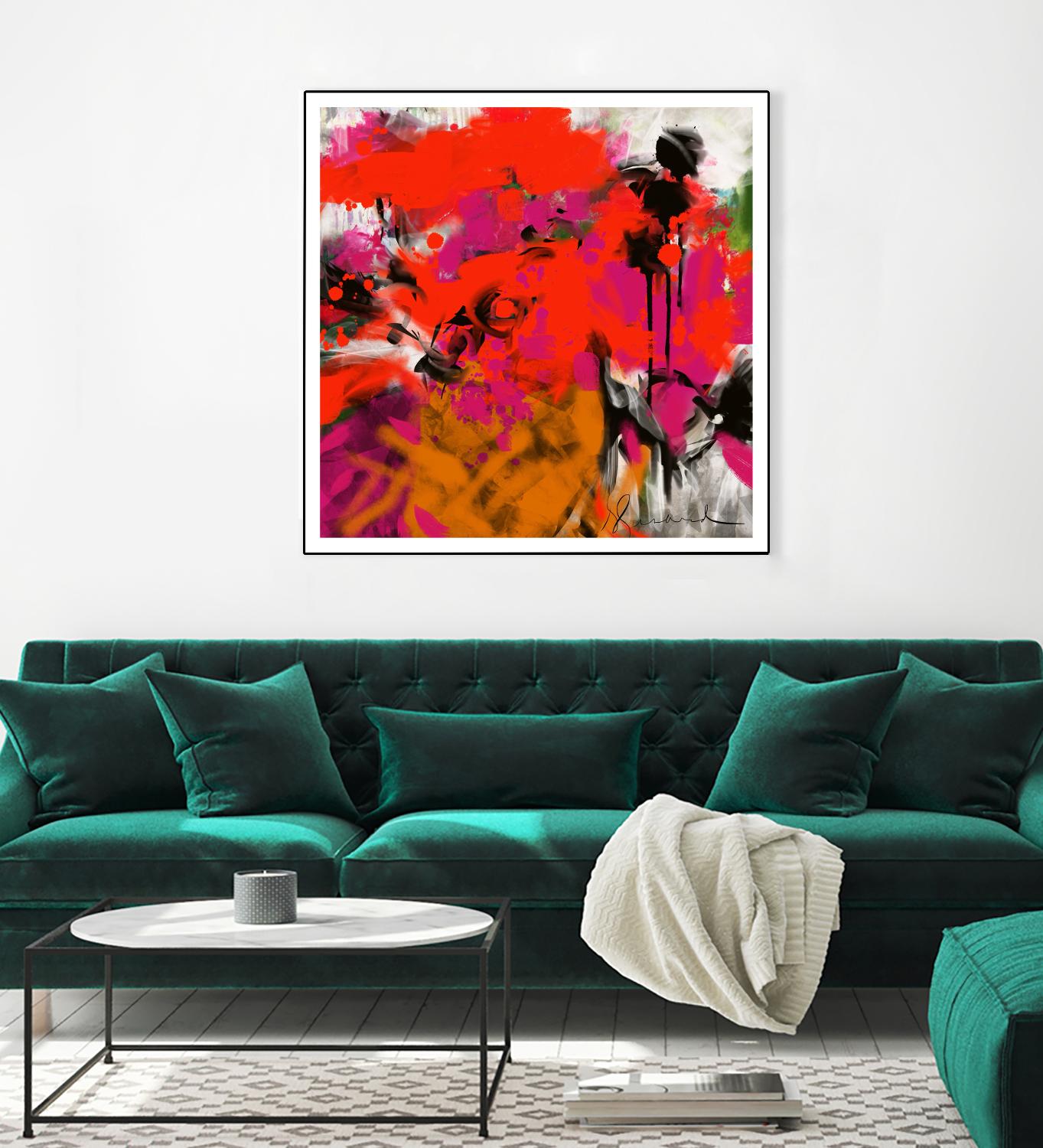 Joy by Doris Savard on GIANT ART - red digital fleurs contemporaines