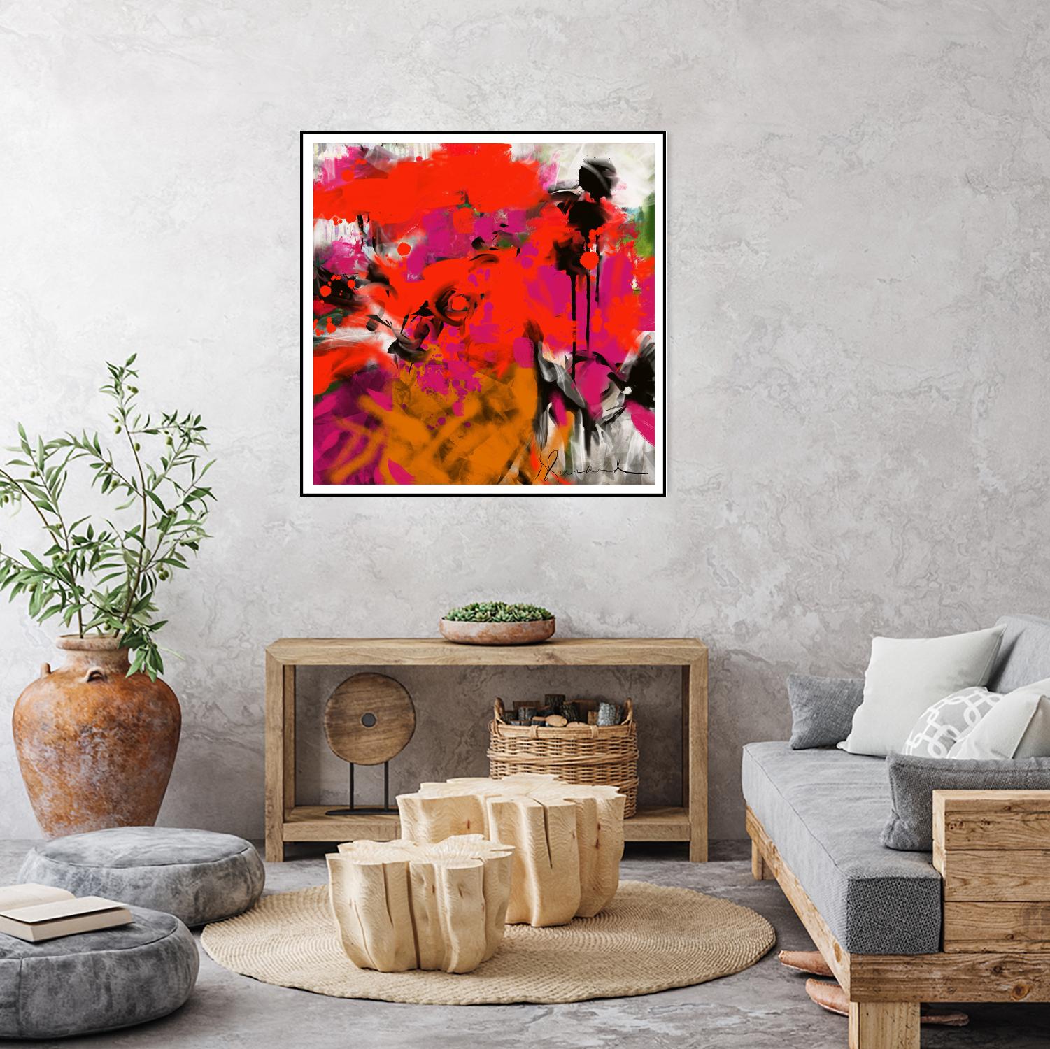 Joy by Doris Savard on GIANT ART - red digital fleurs contemporaines
