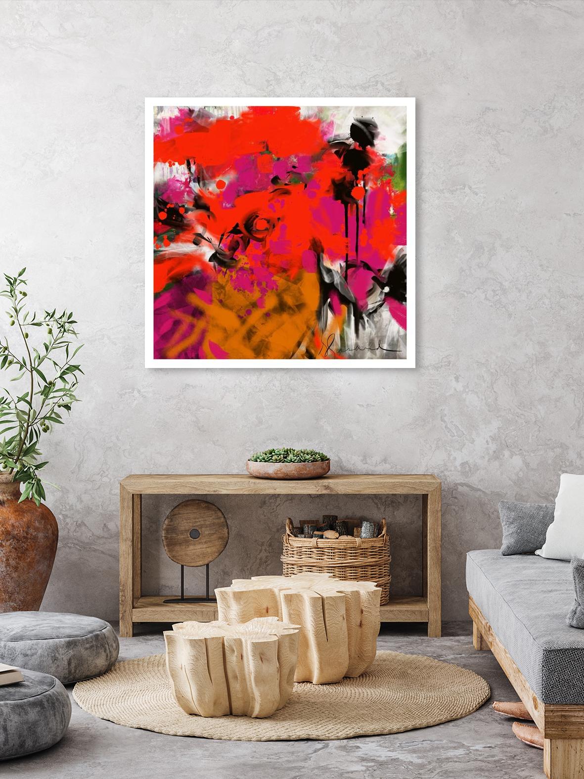 Joy by Doris Savard on GIANT ART - red digital fleurs contemporaines