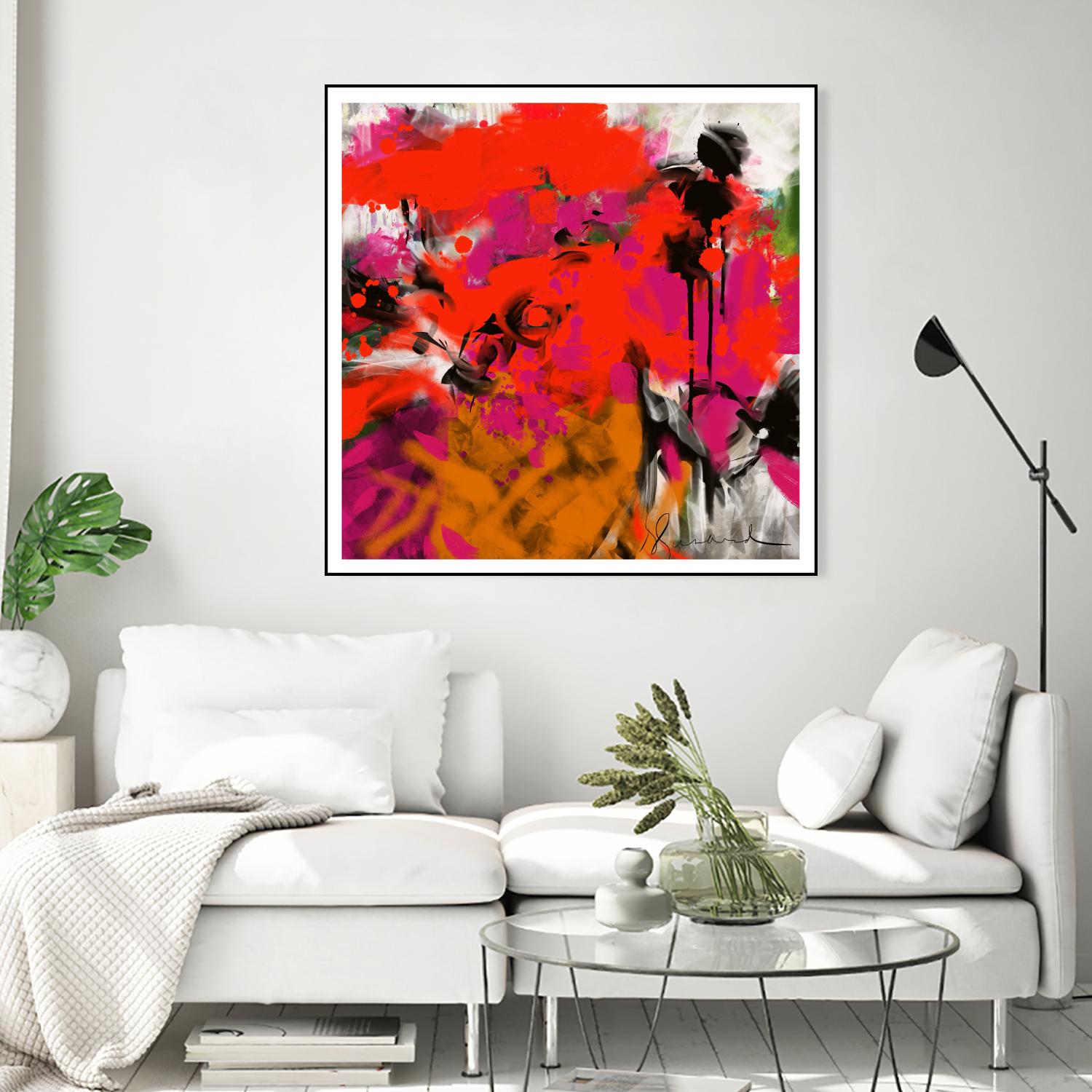 Joy by Doris Savard on GIANT ART - red digital fleurs contemporaines