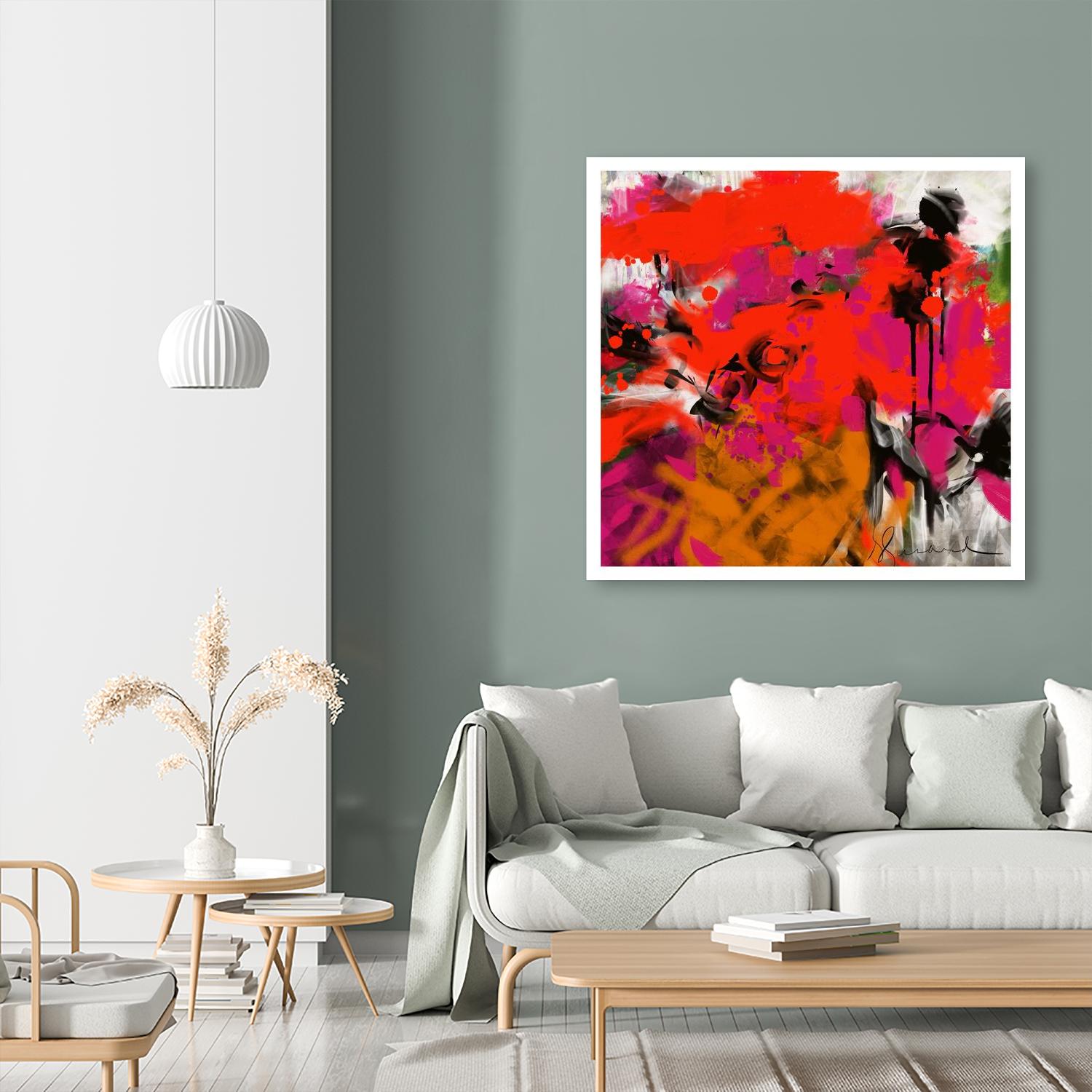 Joy by Doris Savard on GIANT ART - red digital fleurs contemporaines