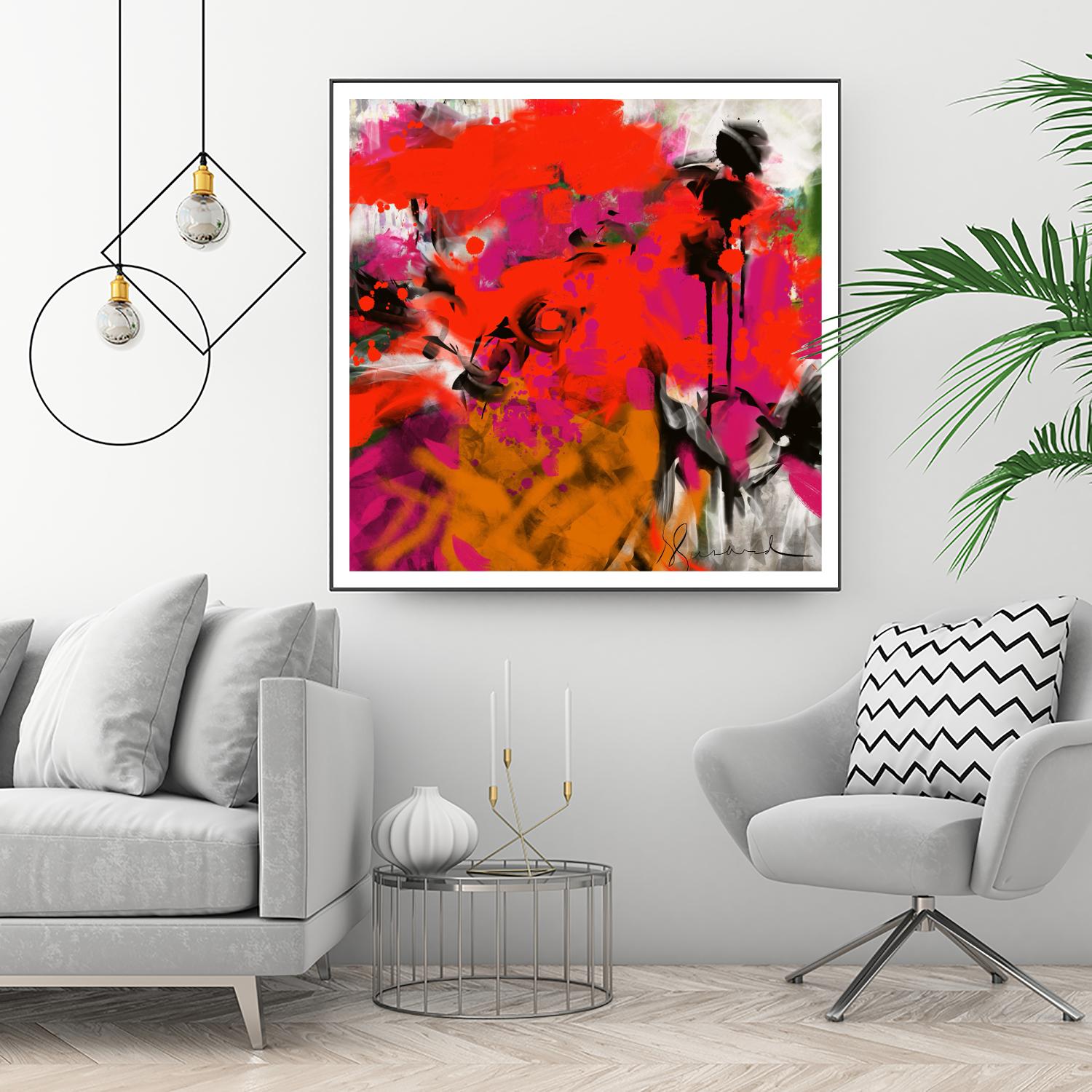 Joy by Doris Savard on GIANT ART - red digital fleurs contemporaines