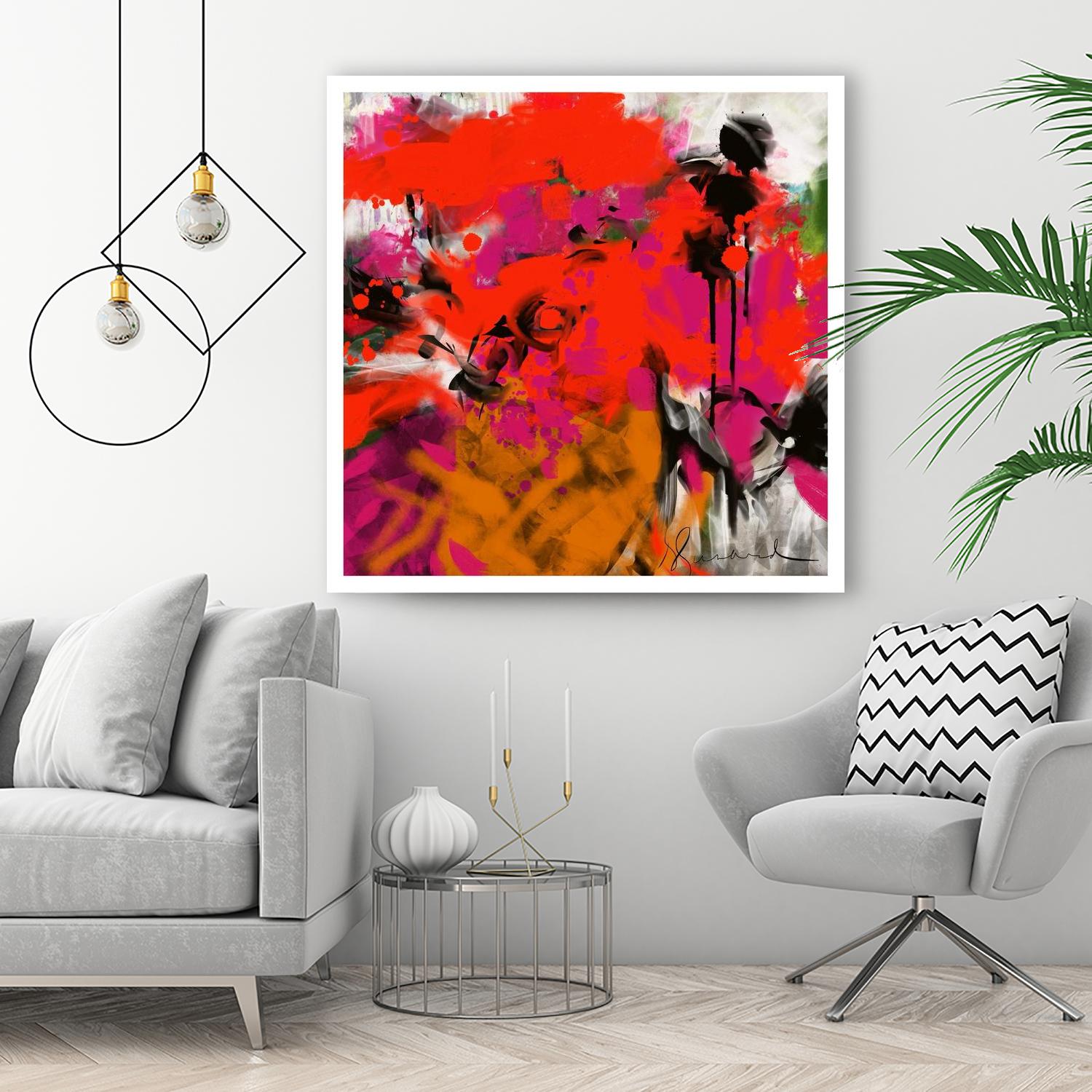 Joy by Doris Savard on GIANT ART - red digital fleurs contemporaines