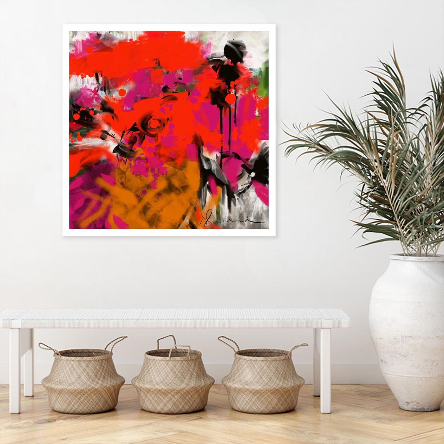 Joy by Doris Savard on GIANT ART - red digital fleurs contemporaines