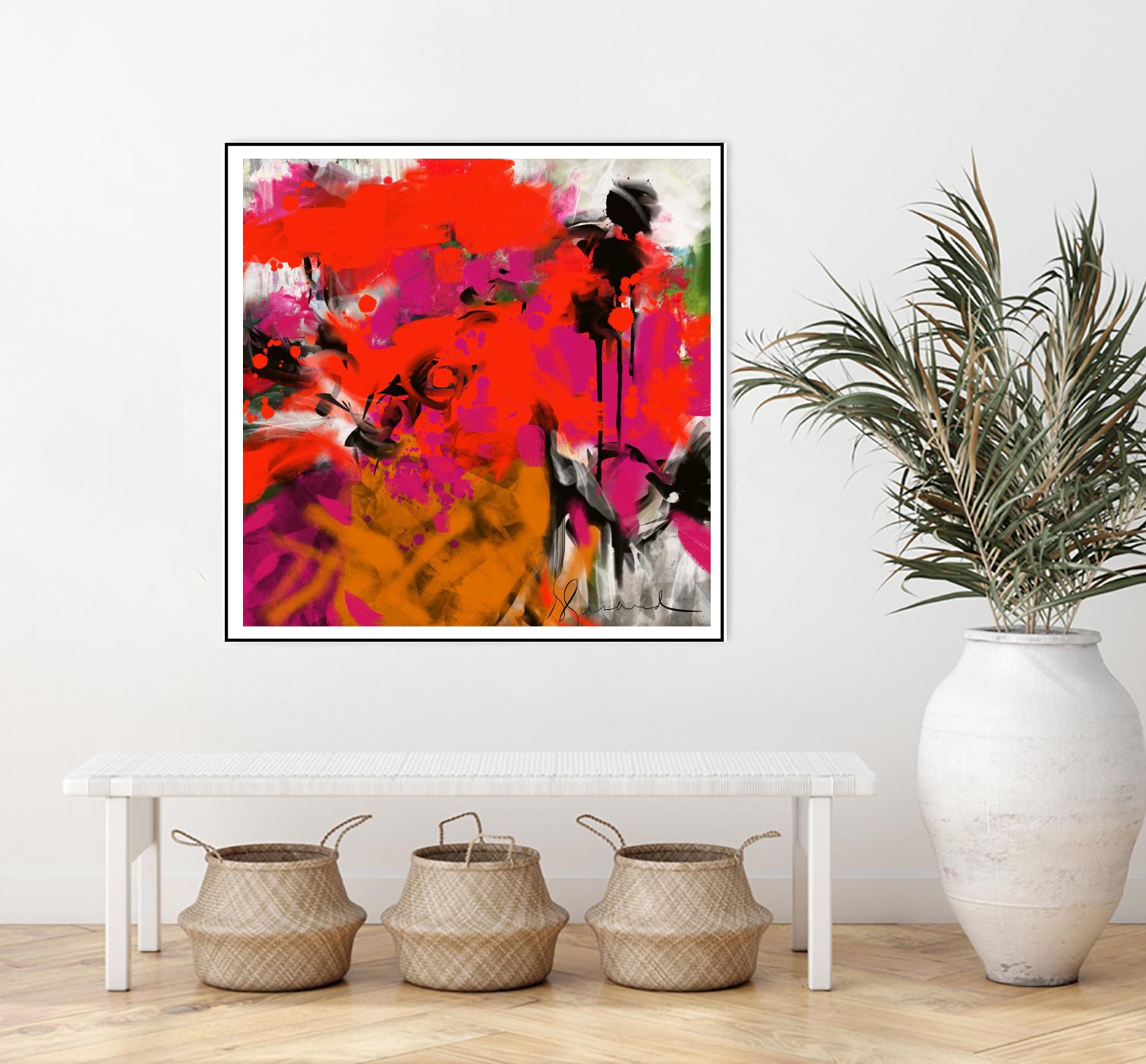 Joy by Doris Savard on GIANT ART - red digital fleurs contemporaines