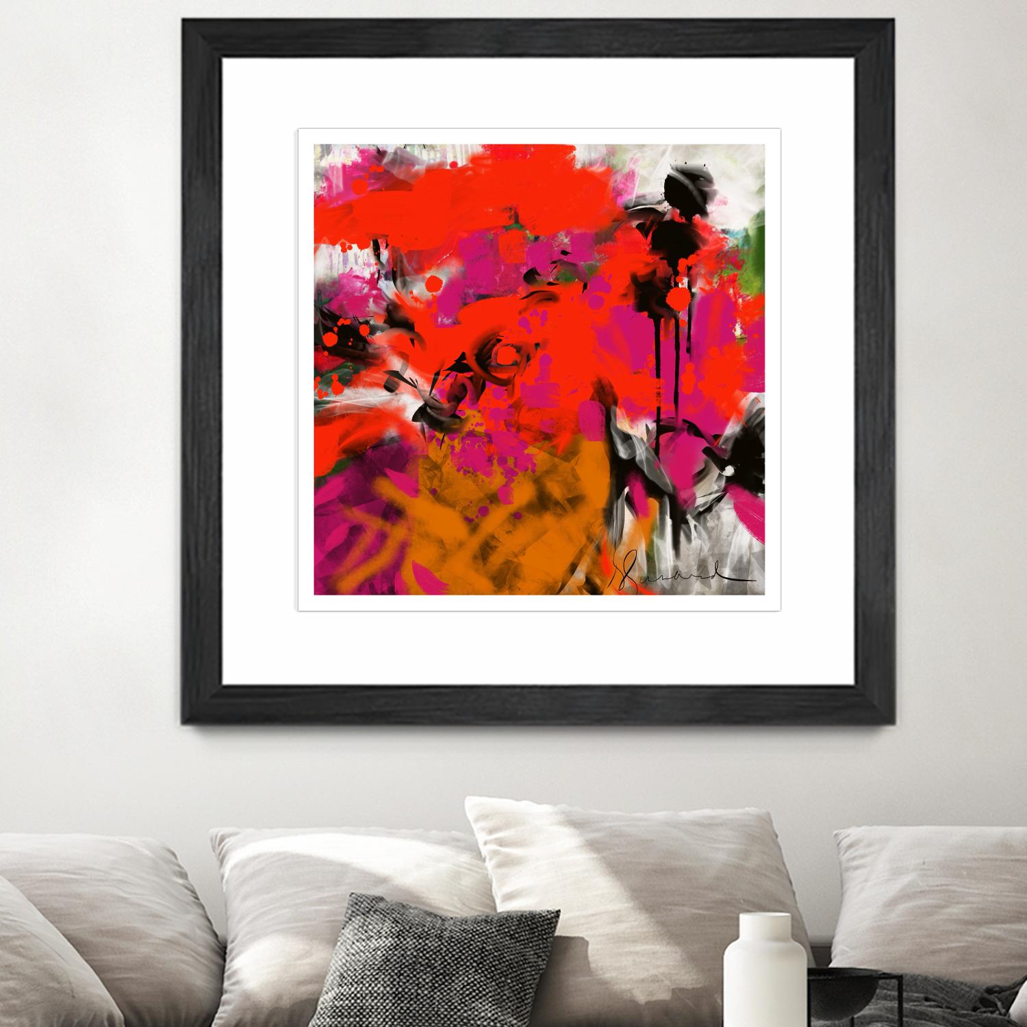 Joy by Doris Savard on GIANT ART - red digital fleurs contemporaines