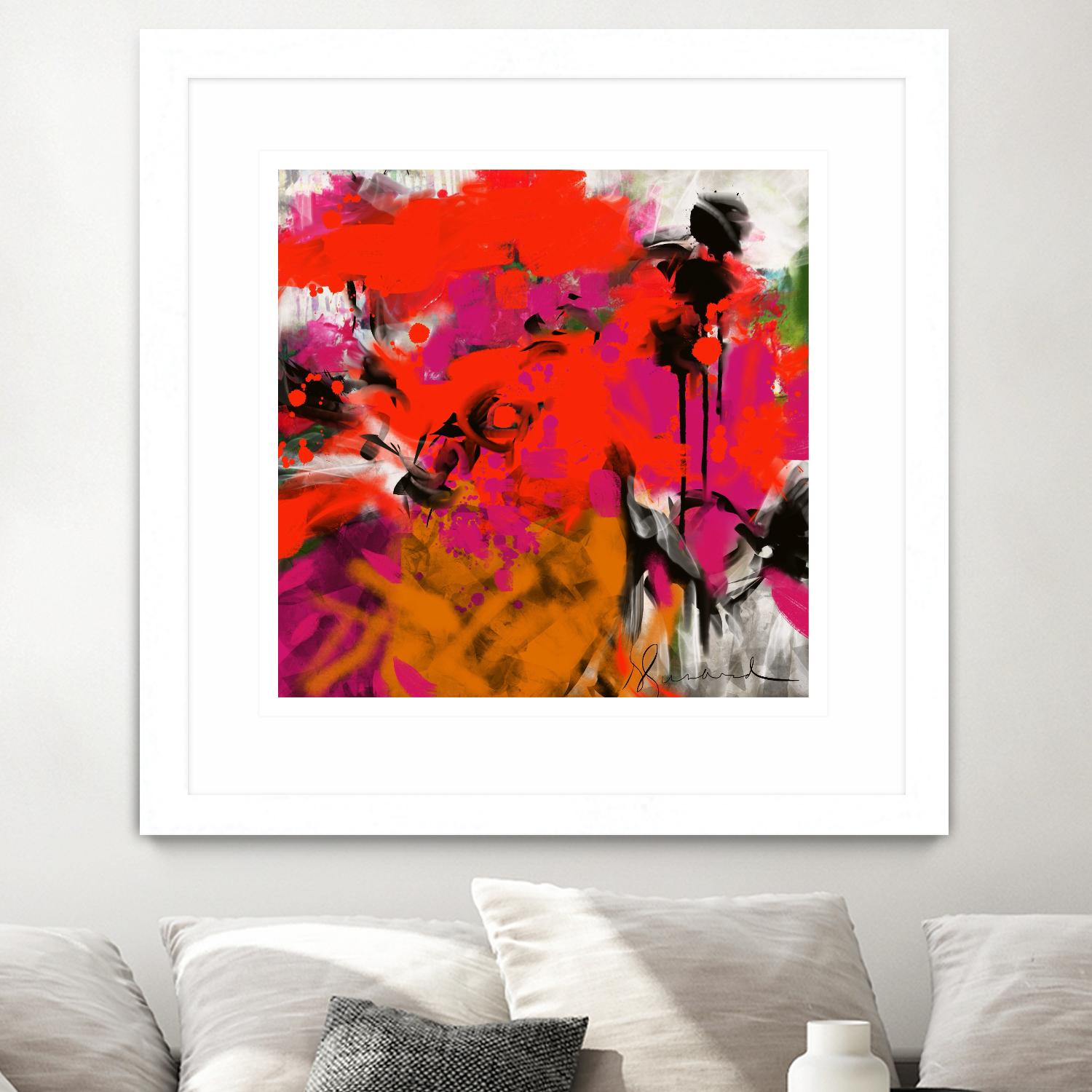 Joy by Doris Savard on GIANT ART - red digital fleurs contemporaines