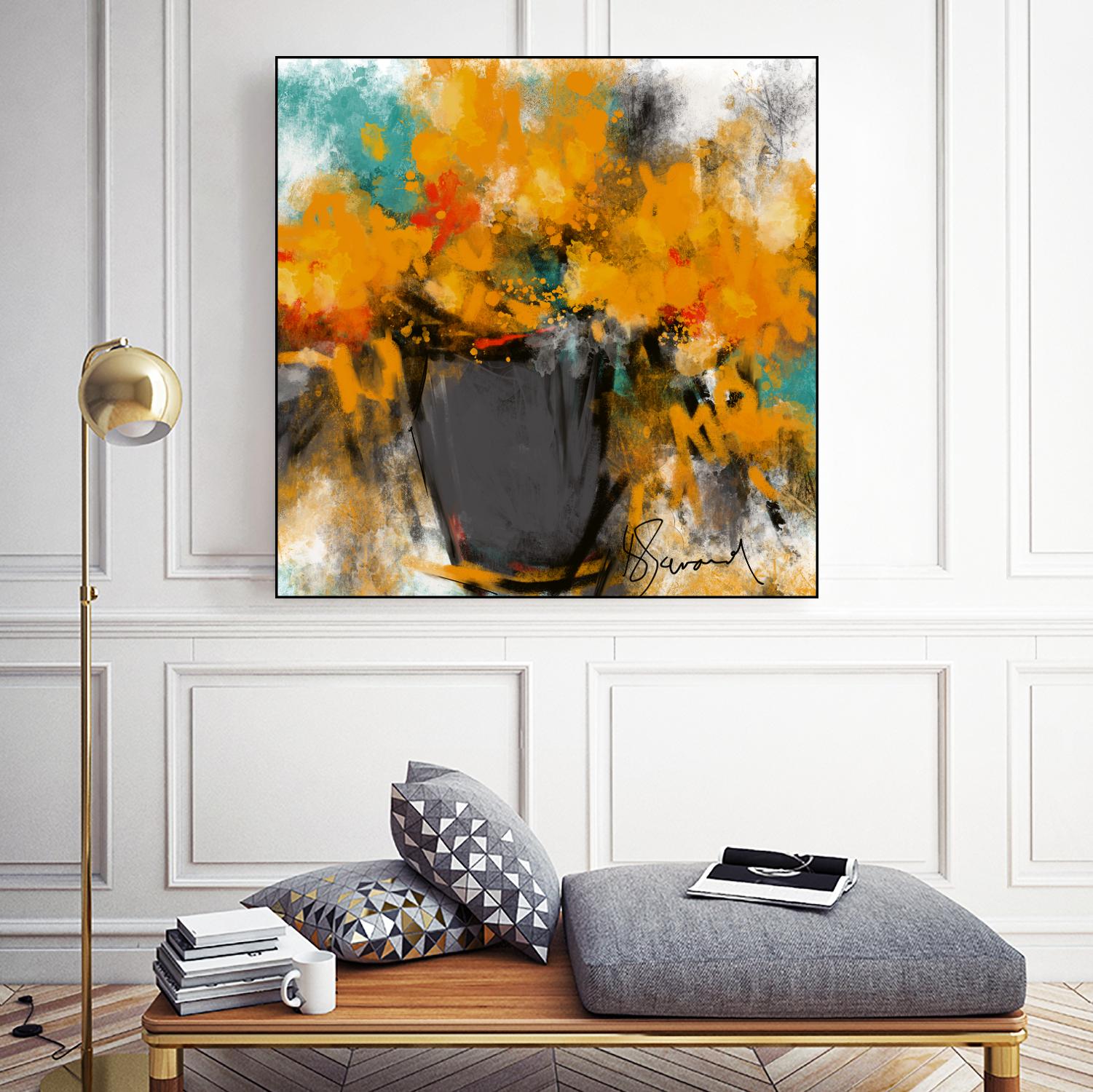 Spring time by Doris Savard on GIANT ART - yellow flowers contemporary