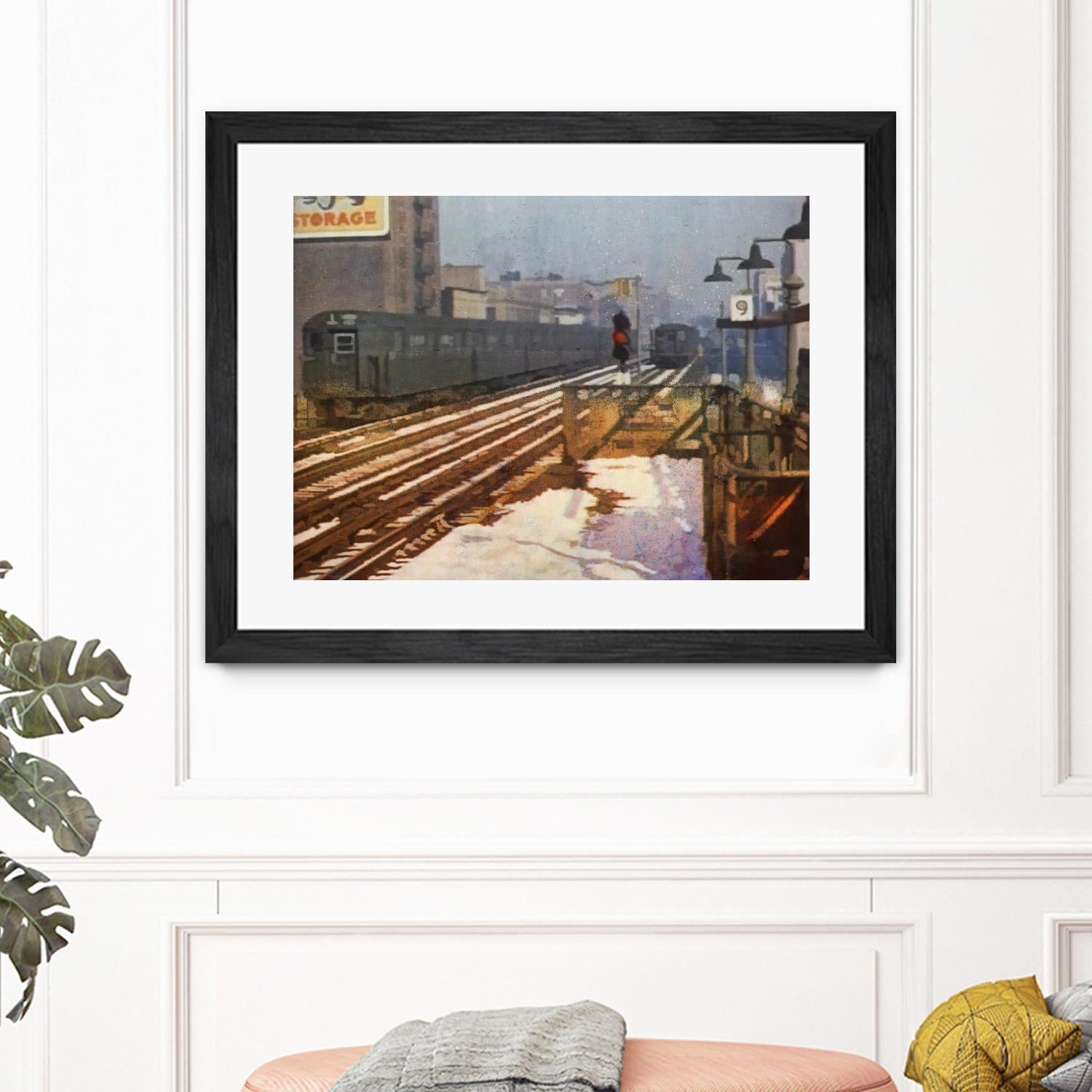 New York 1949 - 4 by Jean-François Dupuis on GIANT ART - beige city scene wagon