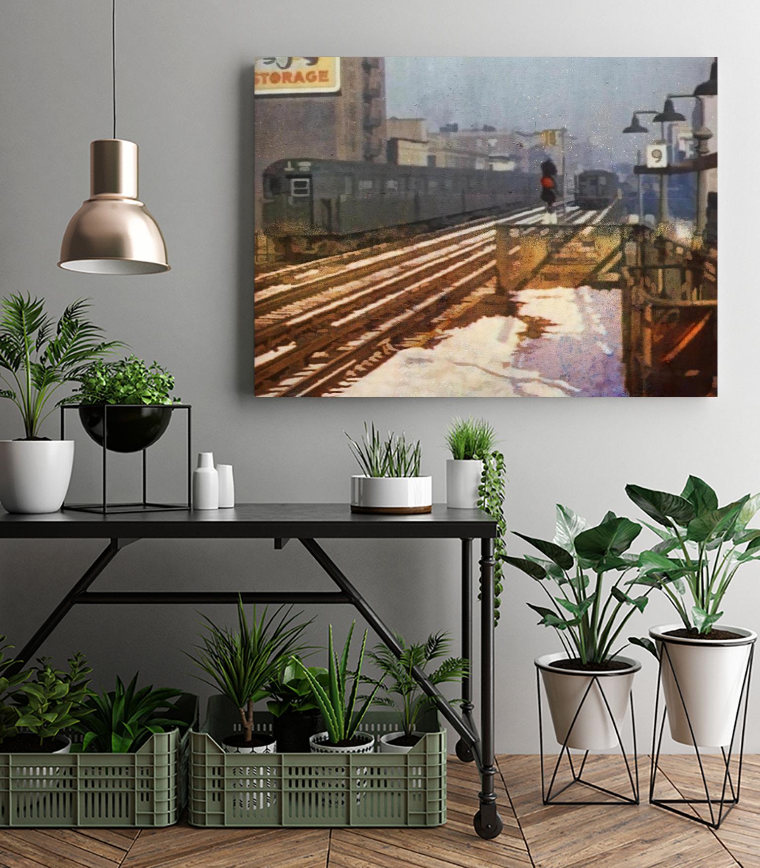 New York 1949 - 4 by Jean-François Dupuis on GIANT ART - beige city scene wagon