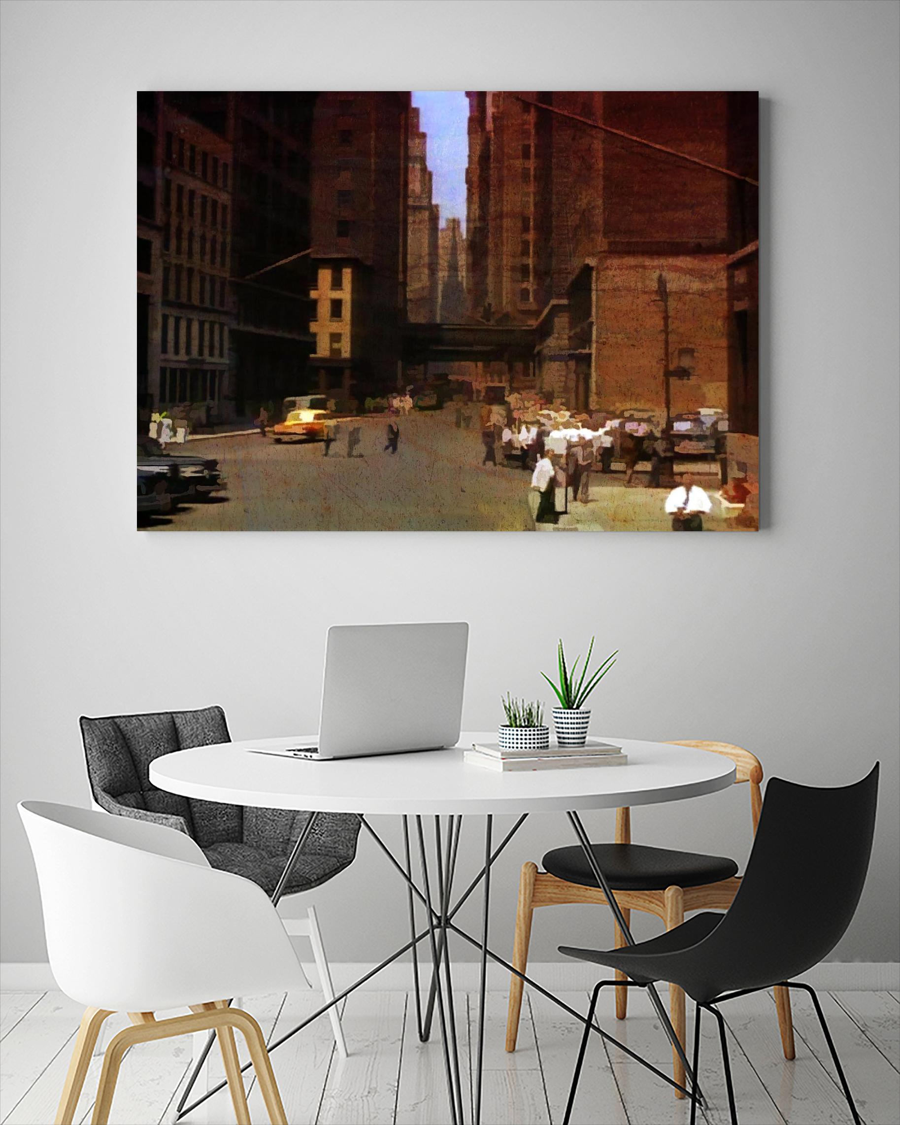 New York 1949 - 2 by Jean-François Dupuis on GIANT ART - beige city scene ouvriers