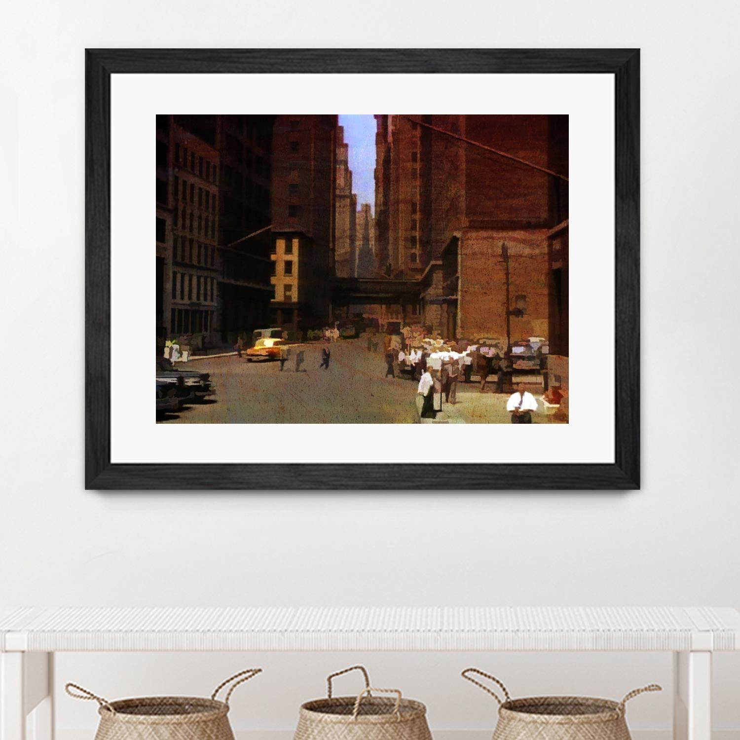 New York 1949 - 2 by Jean-François Dupuis on GIANT ART - beige city scene ouvriers